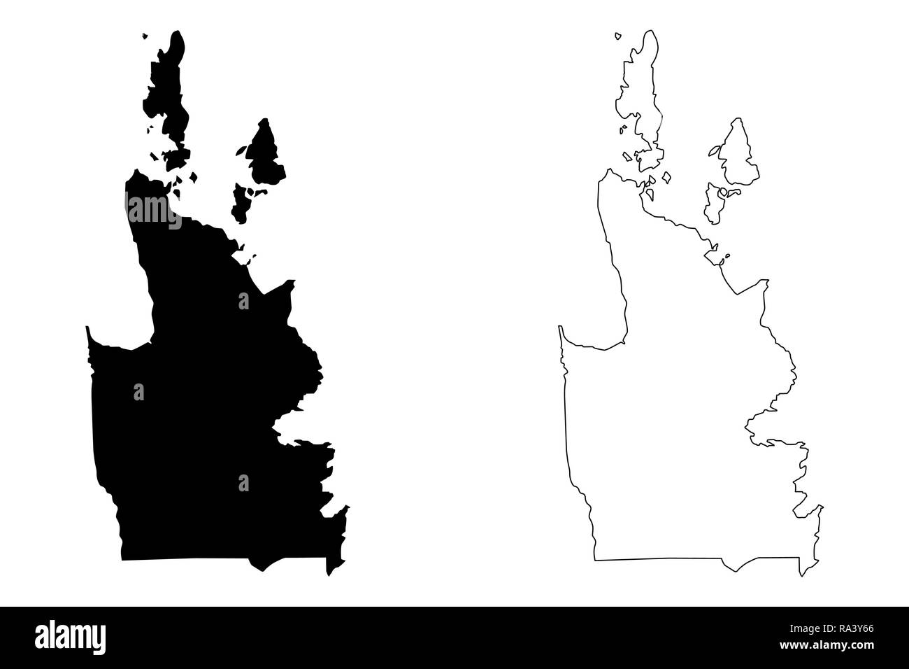 Caraga regione (regioni e province nelle Filippine Repubblica delle Filippine) mappa illustrazione vettoriale, scribble schizzo regione XIII mappa Illustrazione Vettoriale