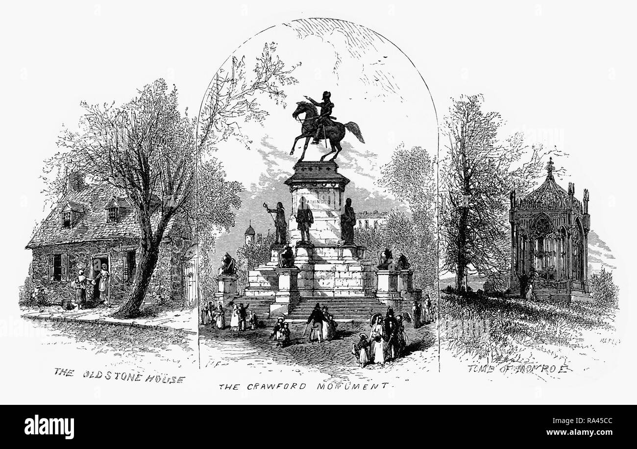 Richmond, Virginia, punti di riferimento, Stati Uniti, American incisione Vittoriano, 1872 Foto Stock