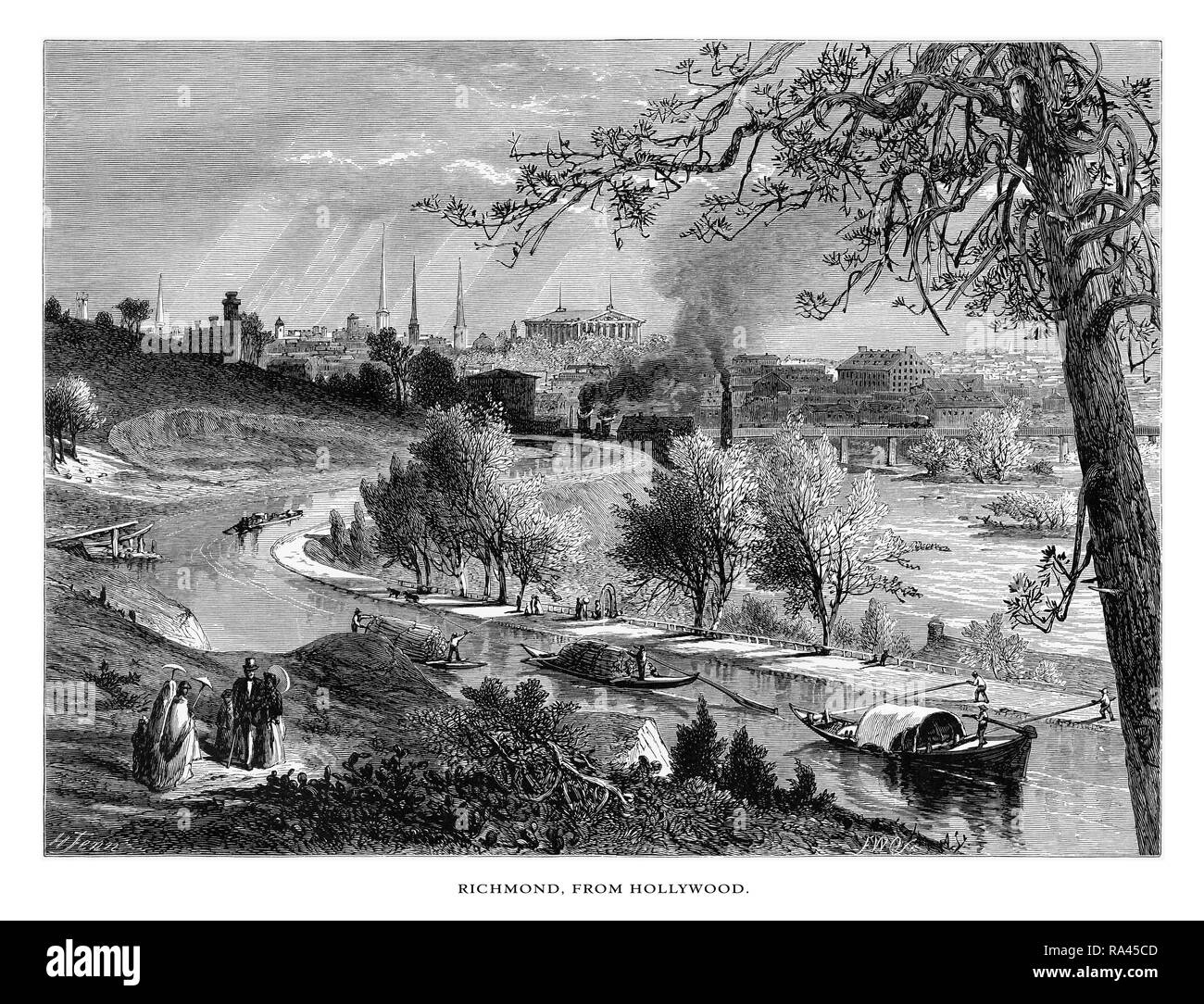 Richmond, Virginia, da Hollywood, Stati Uniti, American incisione Vittoriano, 1872 Foto Stock