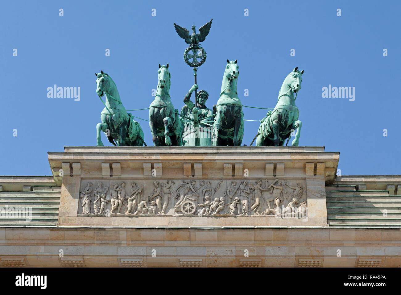 Quadriga, la Porta di Brandeburgo, Berlino, Germania Foto Stock