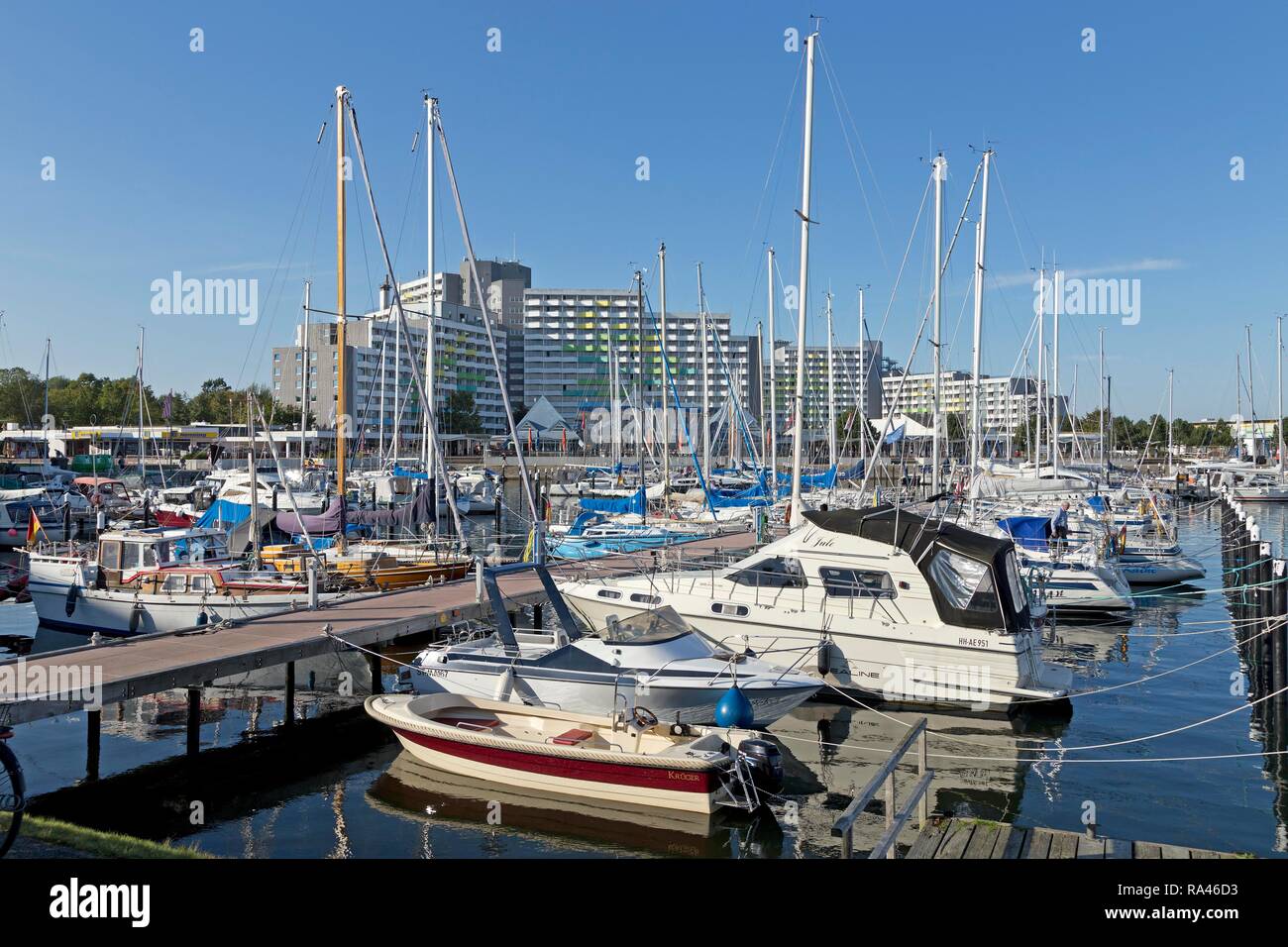 Marina, Baltico resort umido, Schleswig-Holstein, Germania Foto Stock