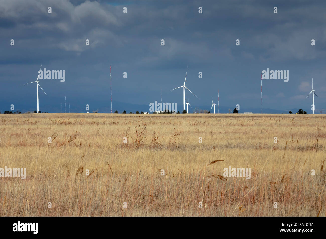 Denver, Colorado - turbine eoliche a livello nazionale delle Energie Rinnovabili del Laboratorio Nazionale di Wind Technology Center. Foto Stock