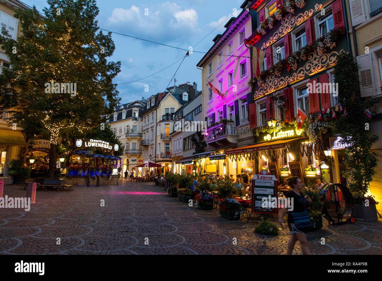 Baden-Baden, nella Foresta Nera, case nella città vecchia, Gernsbach Straße, Baden-Baden, Baden-Württemberg, Germania Foto Stock