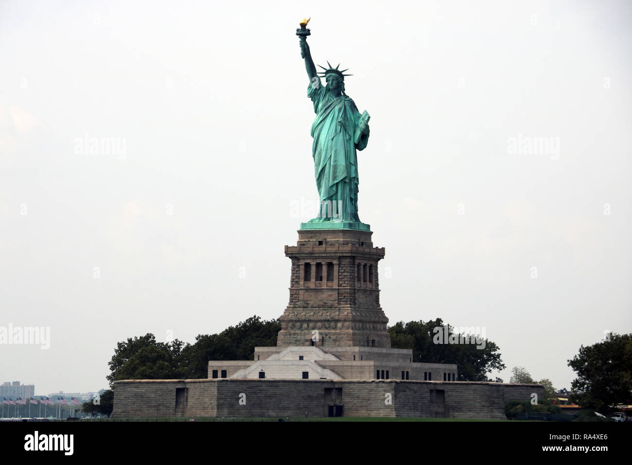 Statua della Libertà dedicato su 28 Ottobre 1886 è una delle più famose icone degli STATI UNITI D'AMERICA Foto Stock