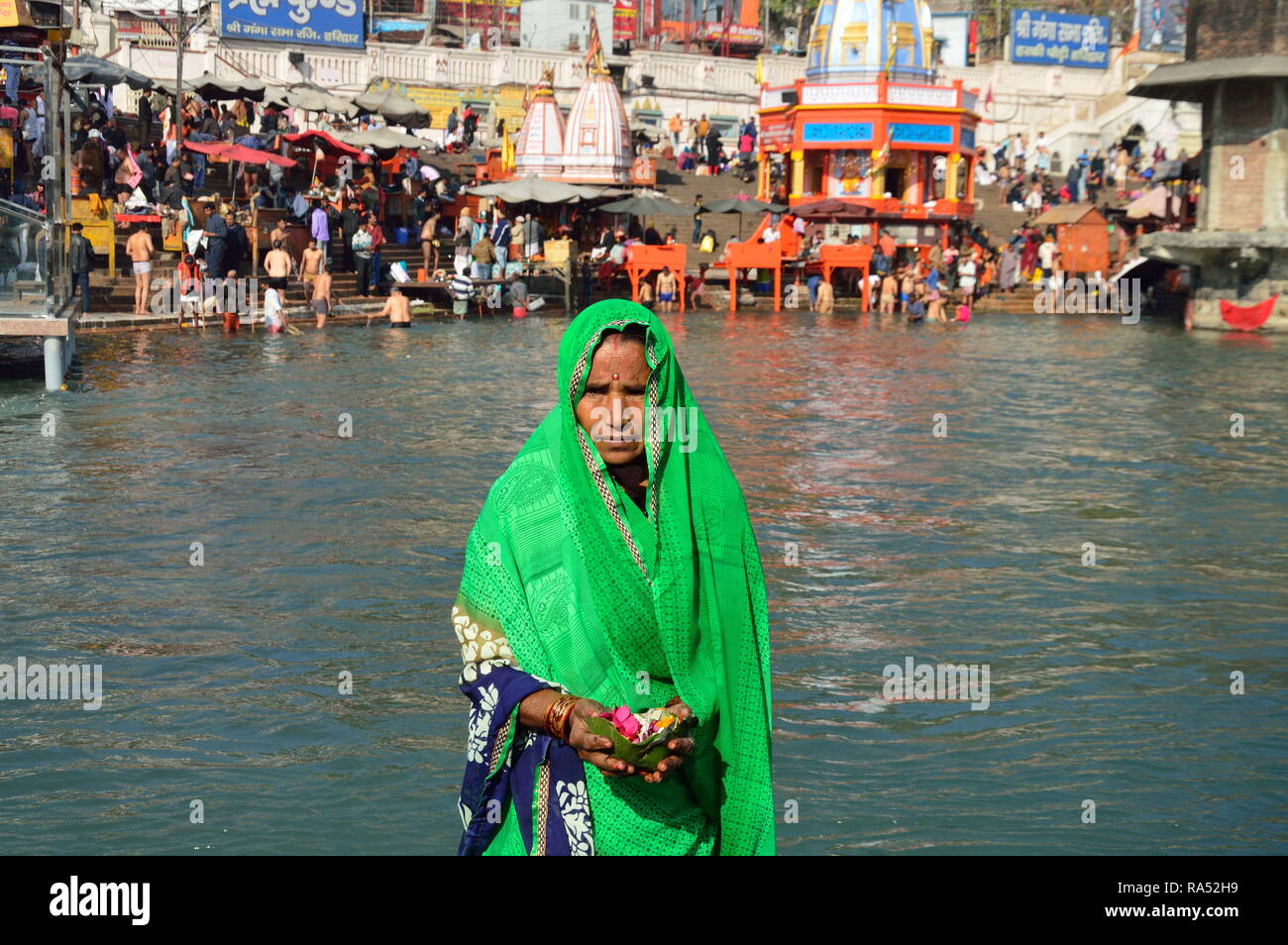 Haridwar, santissimo posti per gli indù. Foto Stock