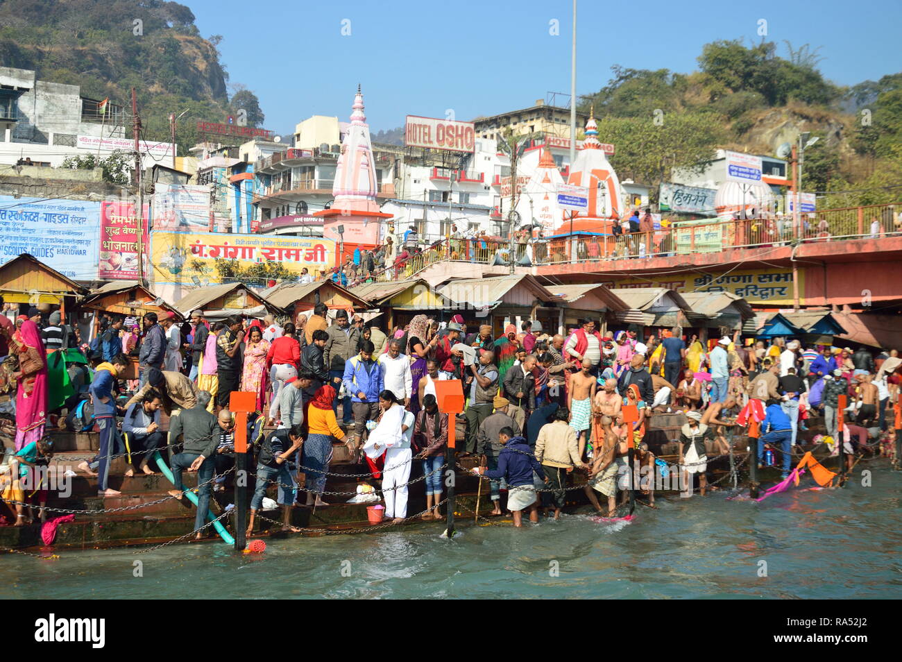 Haridwar, santissimo posti per gli indù. Foto Stock