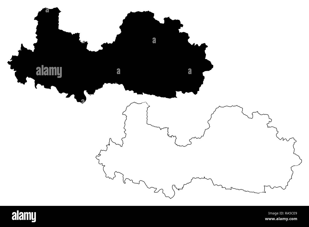 Bac Giang provincia (Repubblica socialista del Vietnam, suddivisioni del Vietnam) mappa illustrazione vettoriale, scribble schizzo Tinh Bac Giang mappa Illustrazione Vettoriale