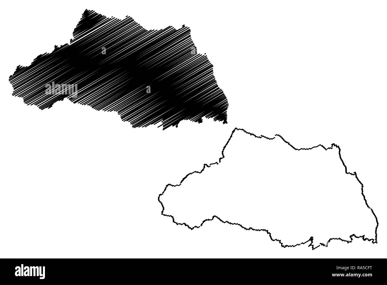 Nella Prefettura di Saitama (divisioni amministrative del Giappone, Prefetture del Giappone) mappa illustrazione vettoriale, scribble schizzo Saitama mappa Illustrazione Vettoriale