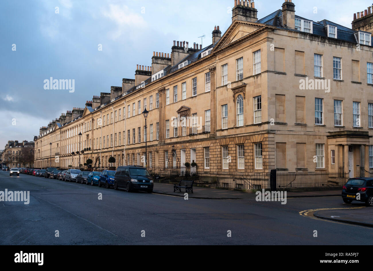 Great Pulteney Street, Città di Bath, Somerset, Inghilterra, Regno Unito Foto Stock