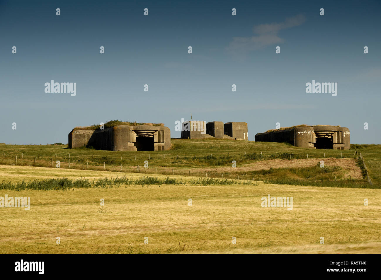 Il tedesco della Seconda guerra mondiale la difesa bunker parte della Atlantic Wall a Waringzelle, Nord Pas de Calais, Francia Foto Stock