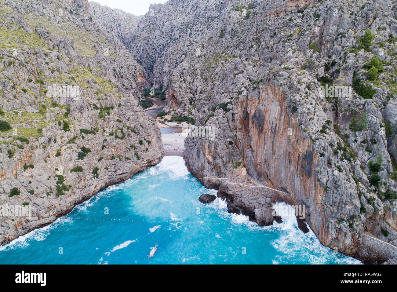Torrent de Pareis - canyon più profondo dell'isola di Mallorca, Spagna Foto Stock