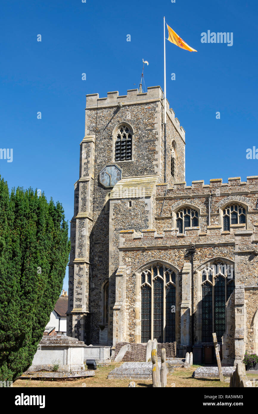 San Pietro e San Paolo Chiesa, High Street, Clare, Suffolk, Inghilterra, Regno Unito Foto Stock