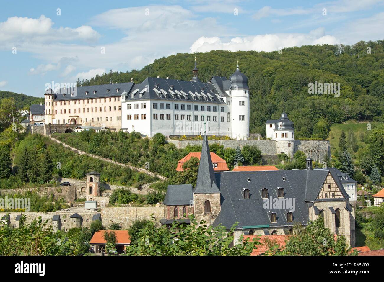 Schloss Stolberg Castle, Harz, Sassonia-Anhalt Foto Stock