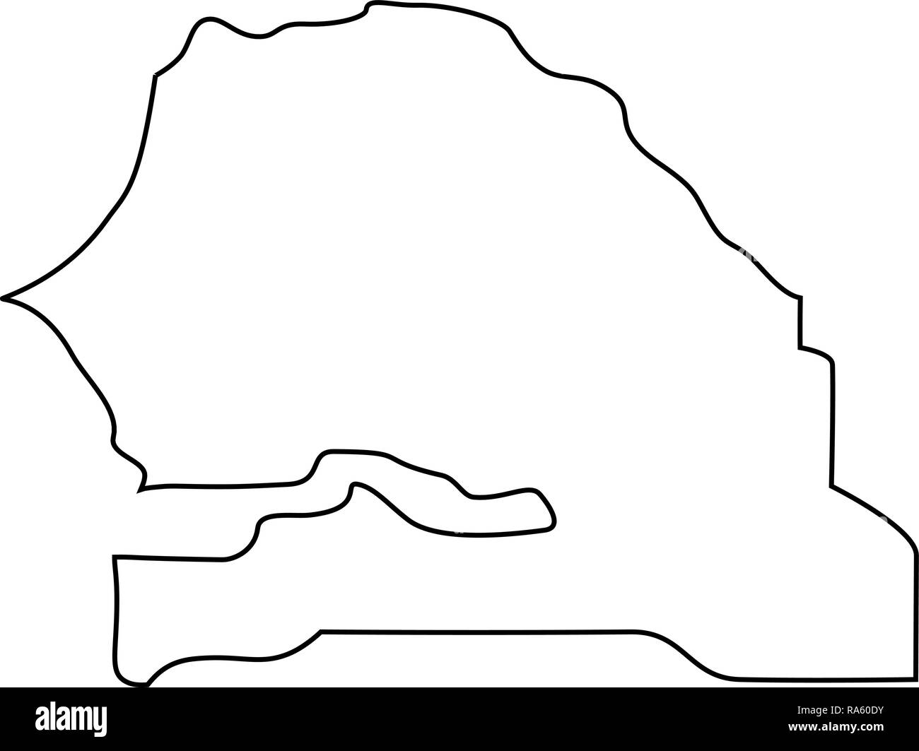 Mappa di Senegal - contorno. Silhouette di mappa del Senegal illustrazione vettoriale Immagine e Vettoriale - Alamy