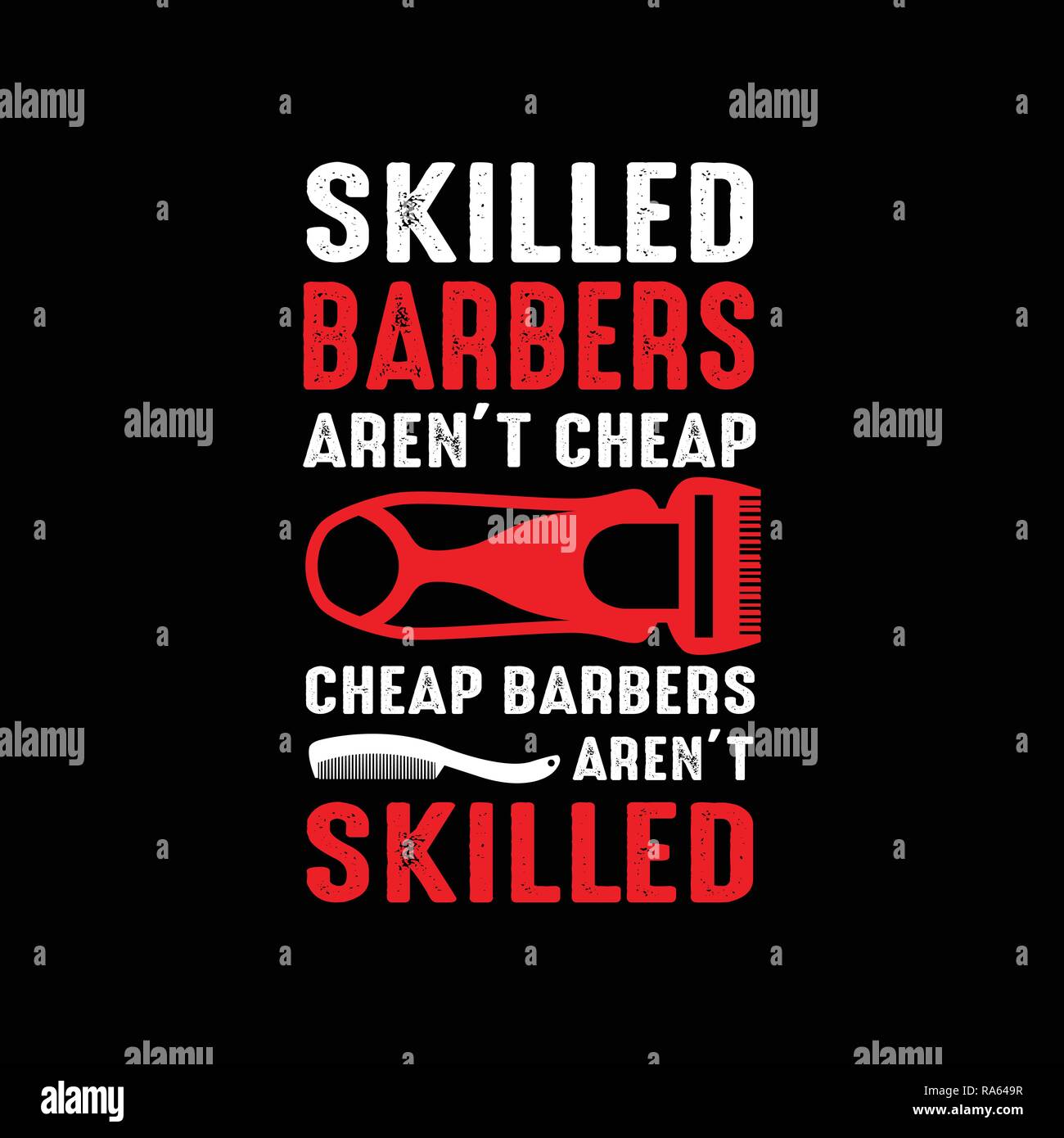 Esperto barbieri non sono economici. Barber Shop preventivo e dicendo. Illustrazione Vettoriale