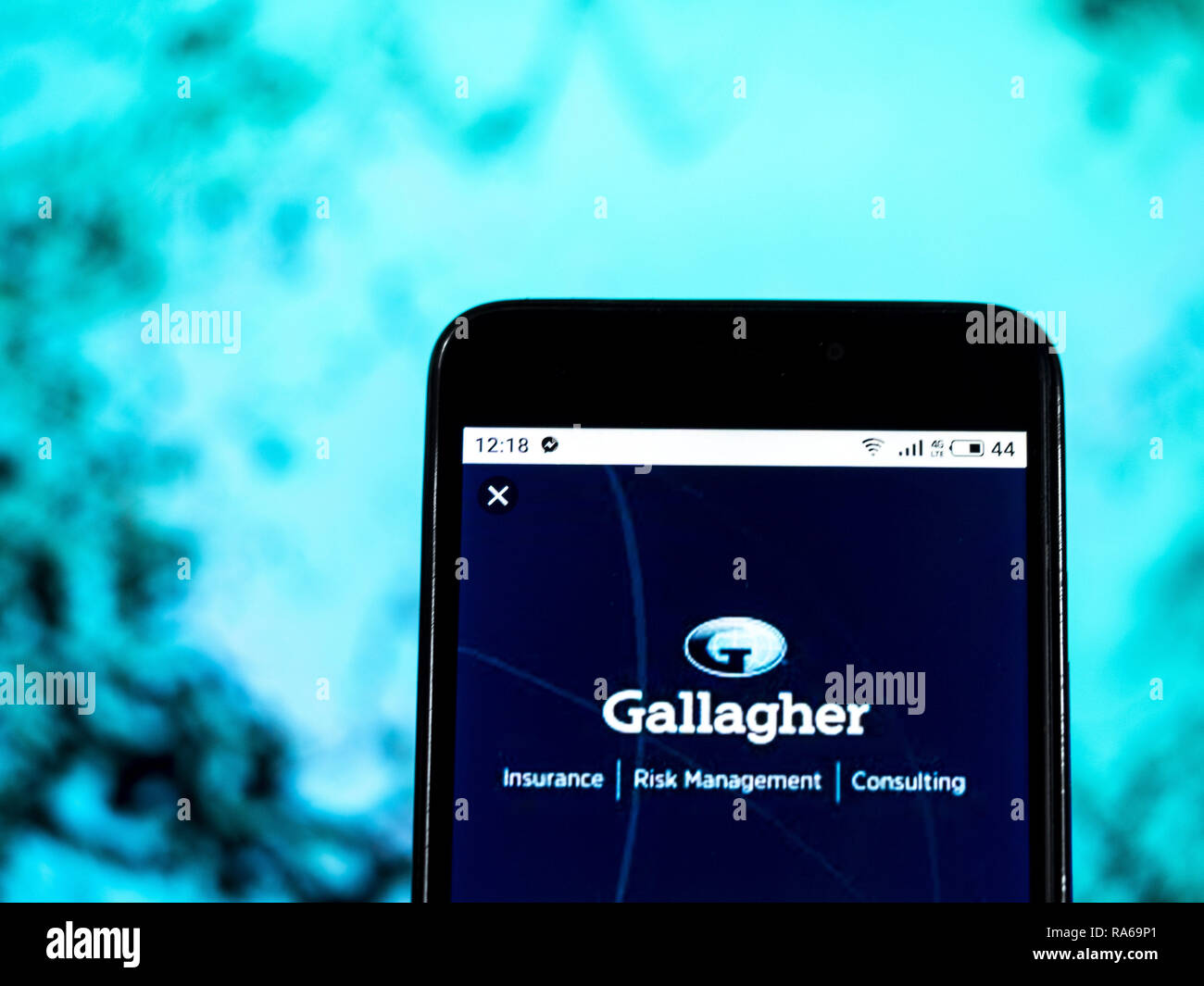 Kiev, Ucraina. 1a gen, 2019. Arthur J. Gallagher & Co. Società di assicurazione visto il logo visualizzato su un telefono intelligente. Credito: Igor Golovniov SOPA/images/ZUMA filo/Alamy Live News Foto Stock