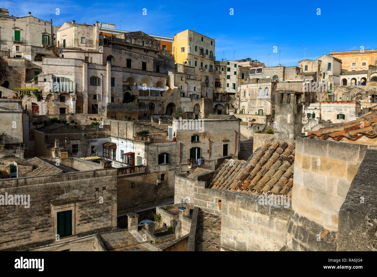 Vecchia città di Grotta Matera, capitali della cultura 2019, Italia Foto Stock