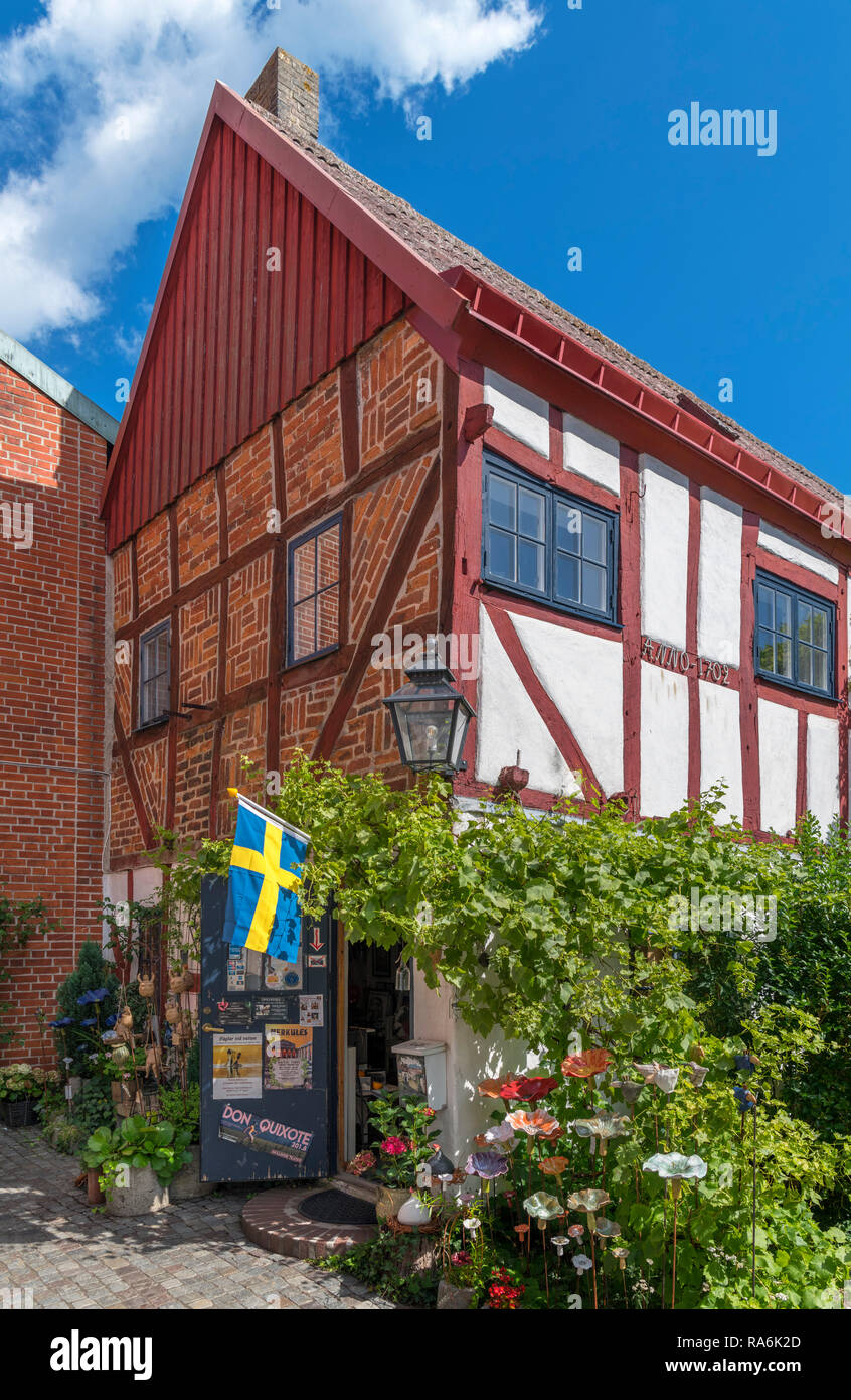 Inizio del XVIII secolo la casa nella vecchia città mercato di Ystad, Scania in Svezia Foto Stock