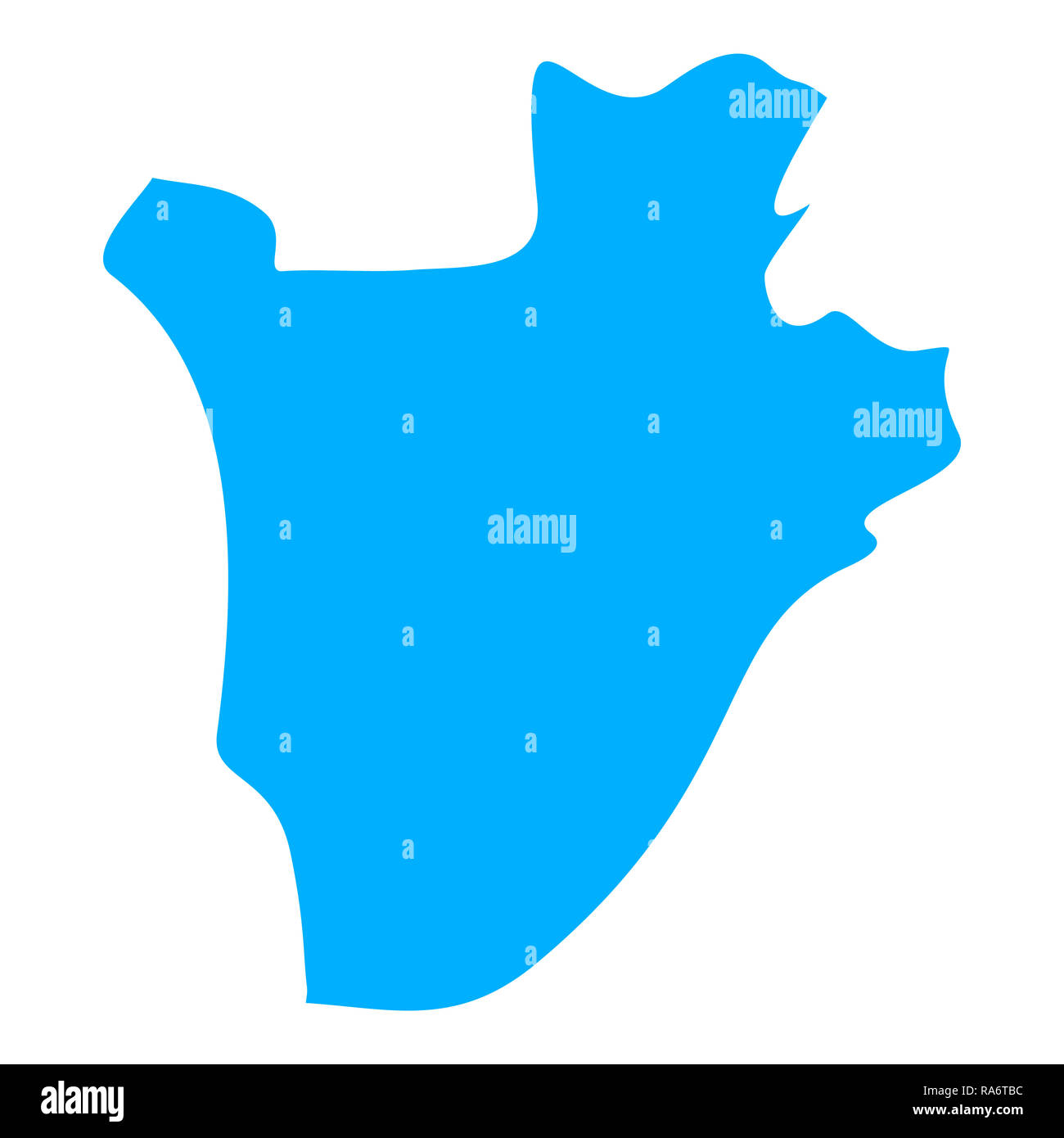 Mappa del Burundi. Silhouette di Burundi mappa immagine Foto Stock