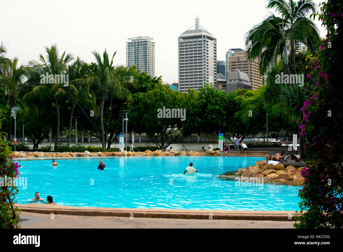 Barca piscina piscina, South Bank, Brisbane, Queensland, Australia Foto Stock