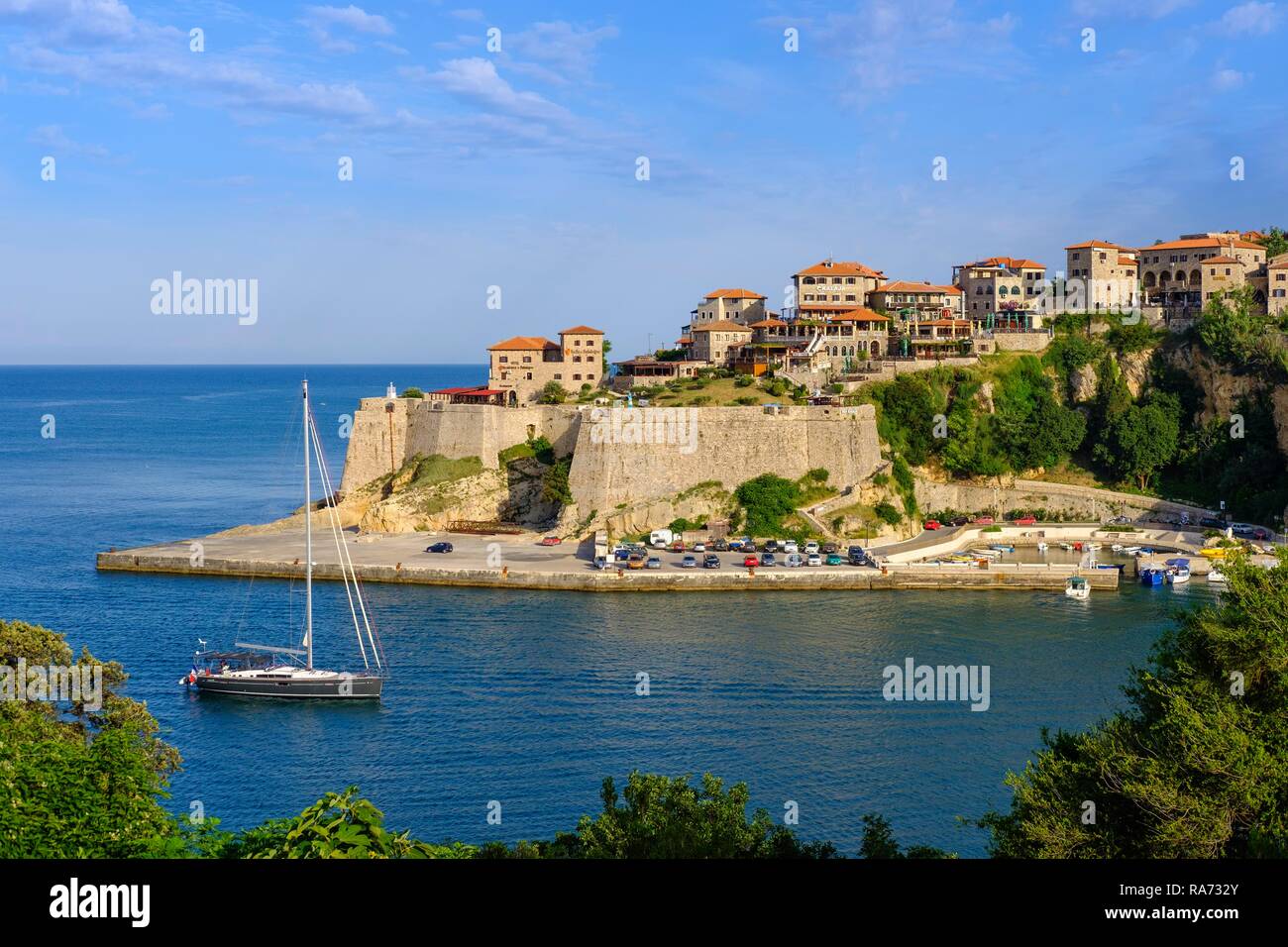 La città vecchia, Ulcinj, costa adriatica, Montenegro Foto Stock