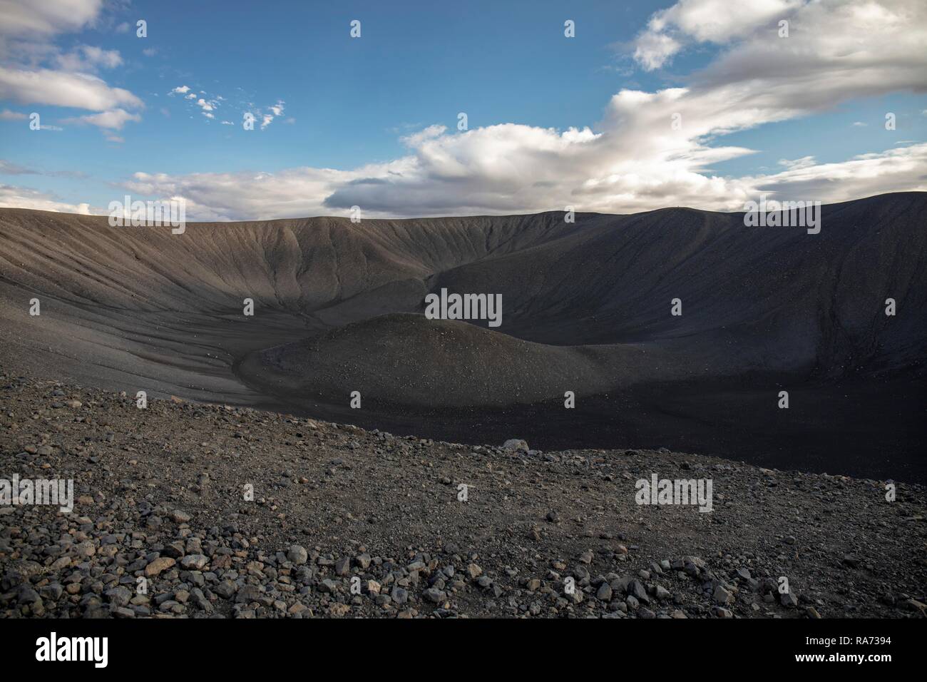 Summit Hverfjall cratere vulcanico, Mývatn, Krafla, Islanda Foto Stock