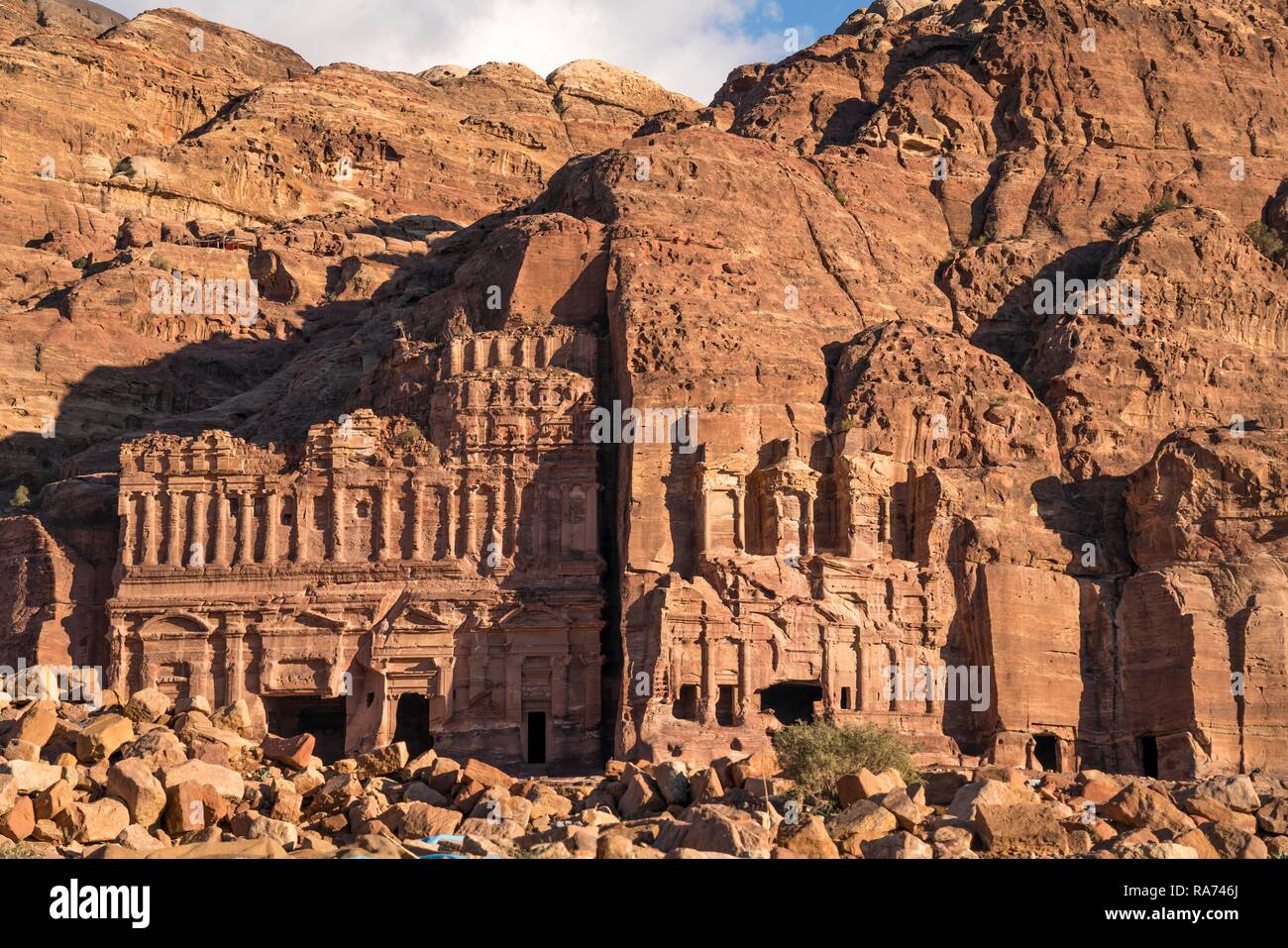 Tombe dei Royal parete, Petra, Giordania Foto Stock