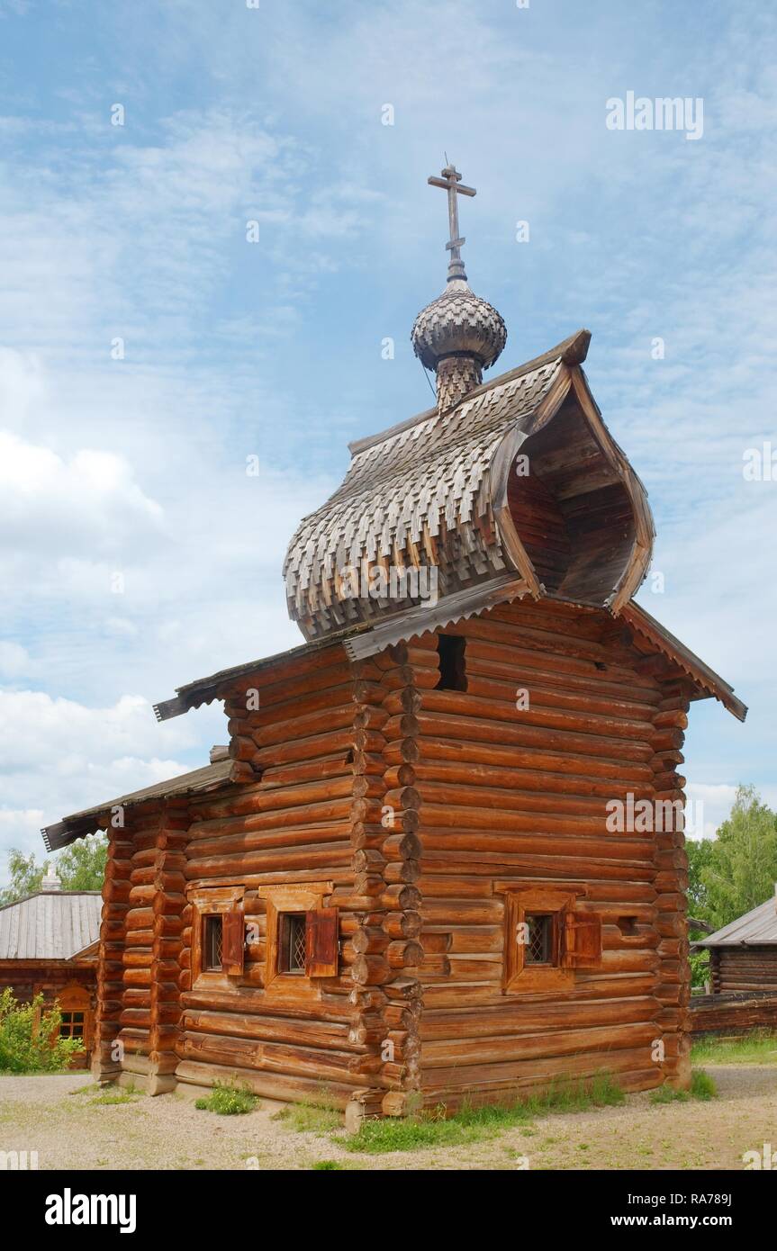 Chiesa di Kazan del carcere Ylym, 1679, Irkutsk architettonico e Museo Etnografico "Taltsy', insediamento di Talzy, Regione di Irkutsk Foto Stock