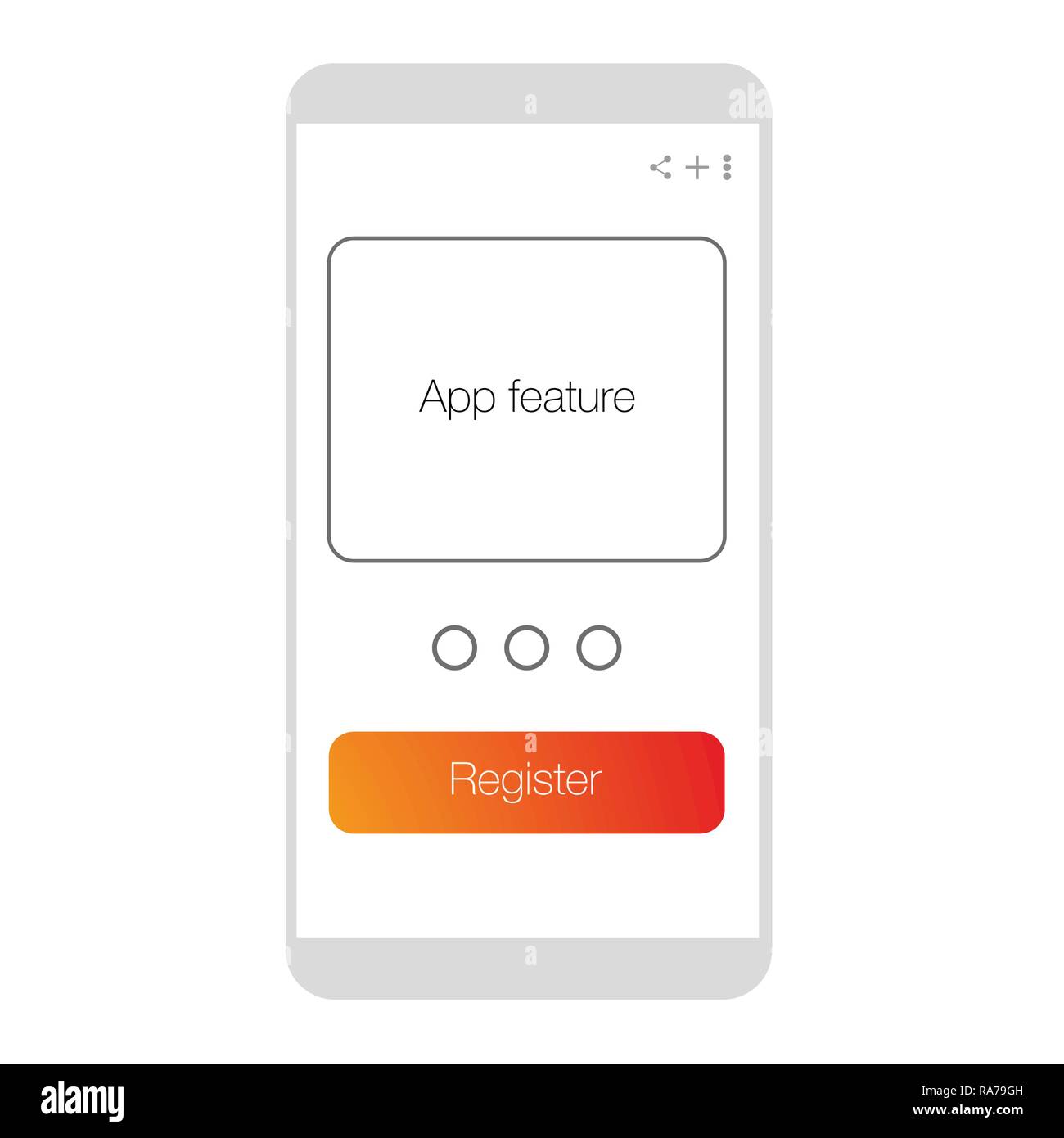 Registrati UX mobile app Illustrazione Vettoriale