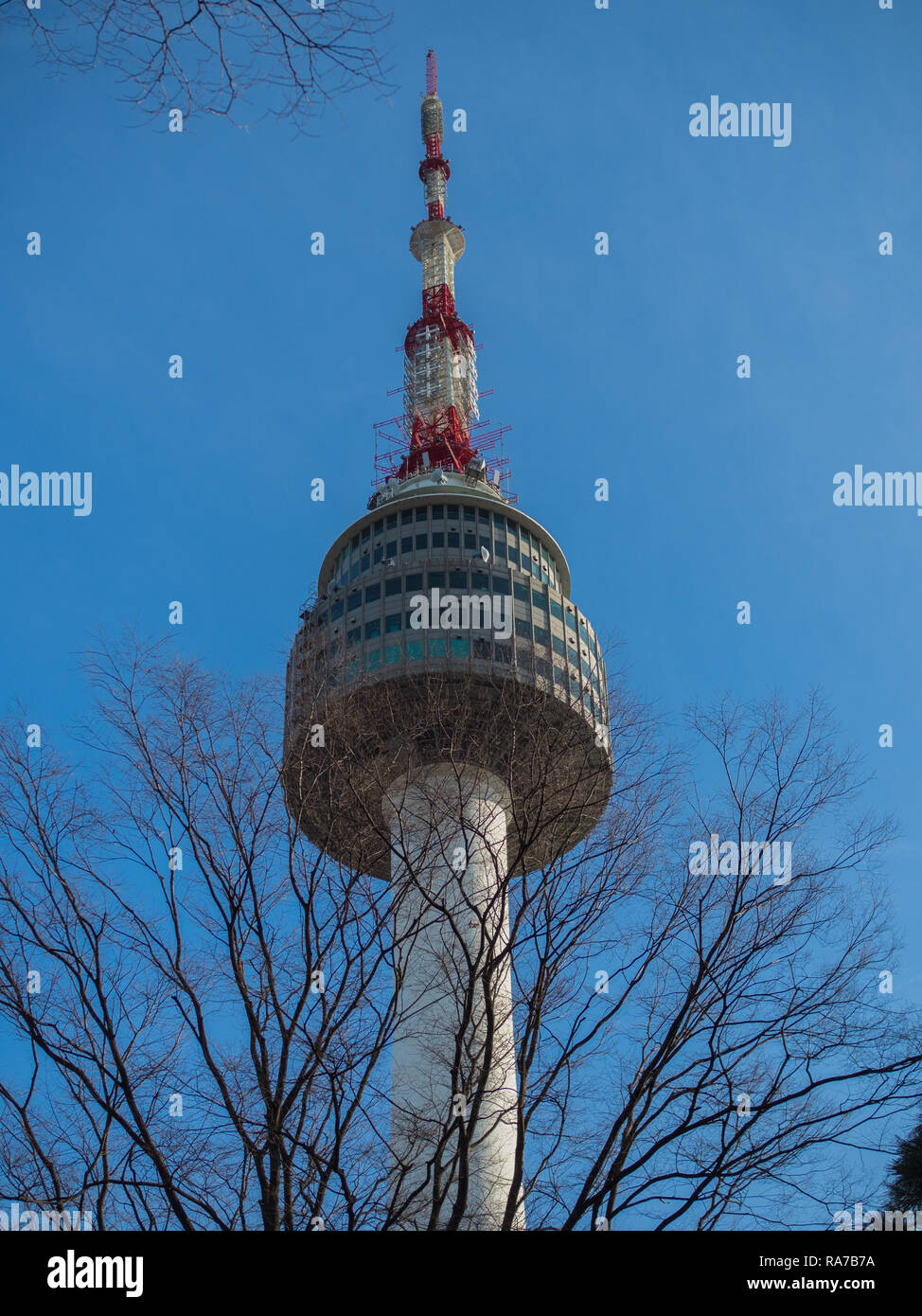 La torre di Namsan di potenza Foto Stock