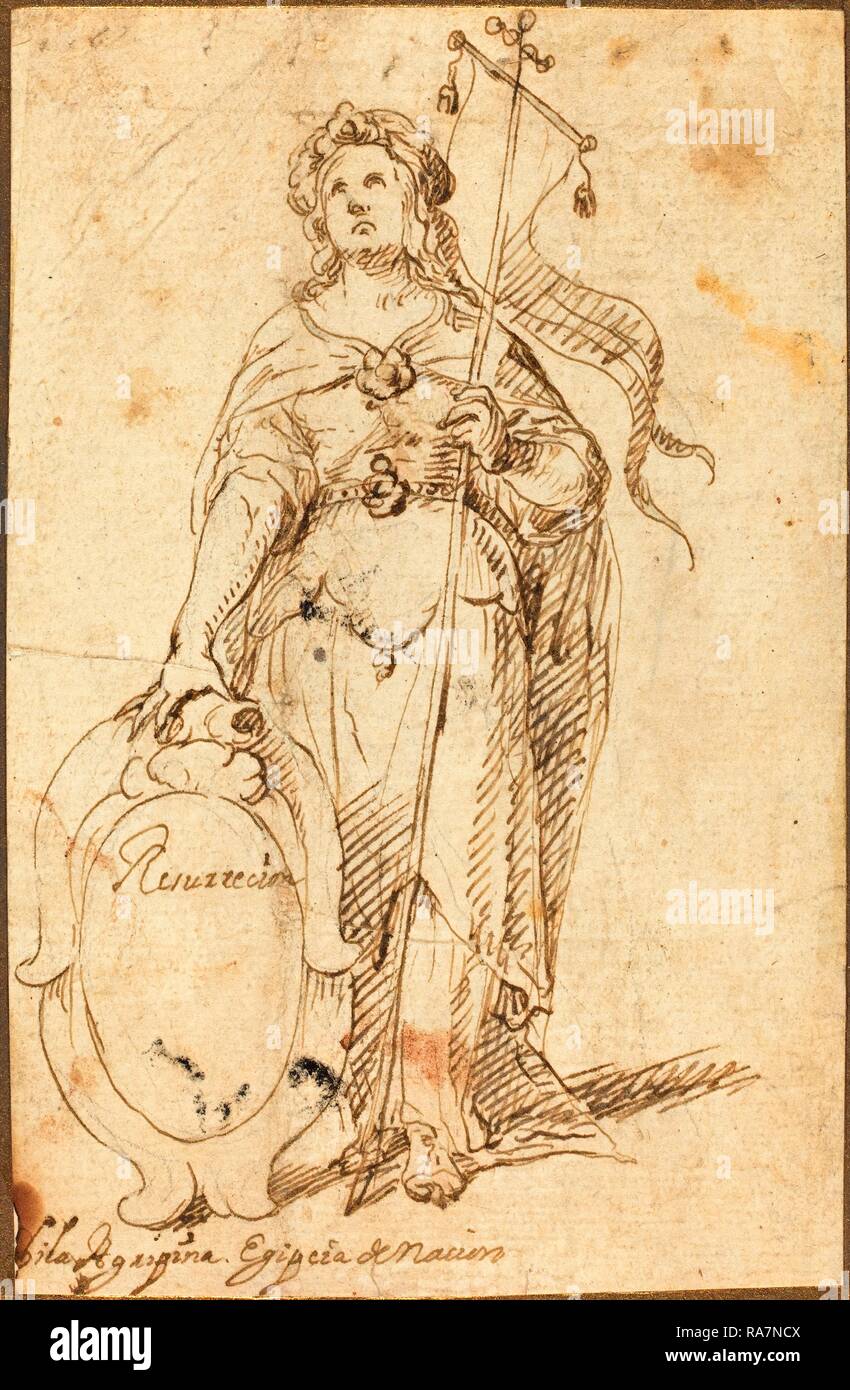 Lo spagnolo del XVII secolo, egiziano Sibilla, penna e inchiostro bruno su  carta vergata. Reinventato da Gibon. Arte Classica con un moderno  reinventato Foto stock - Alamy