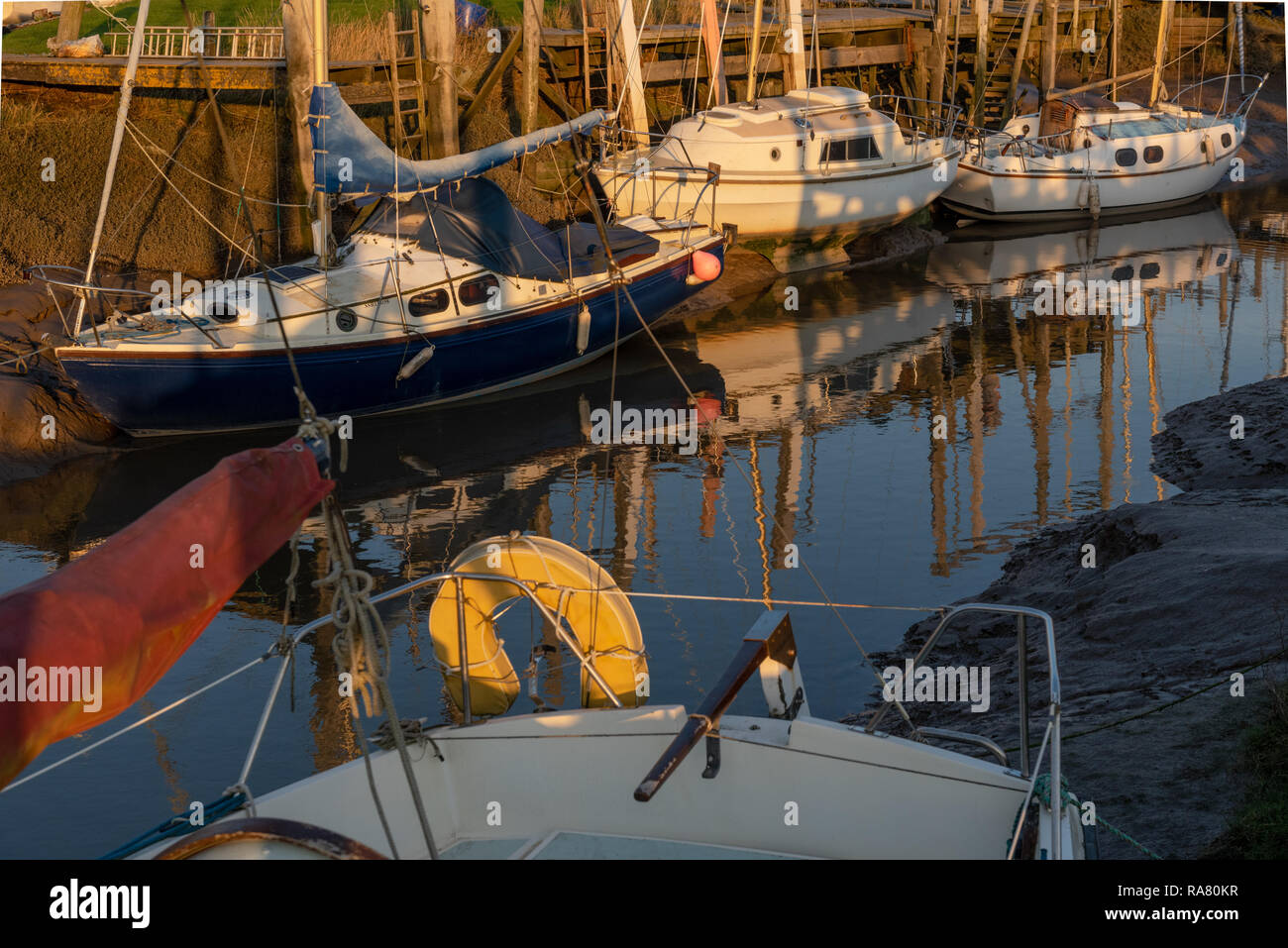 Wardleys Creek sul fiume Wyre vicino Hambleton Lancashire Foto Stock