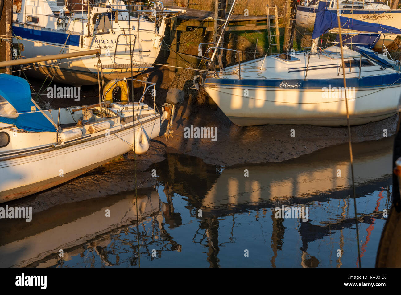 Wardleys Creek sul fiume Wyre vicino Hambleton Lancashire Foto Stock