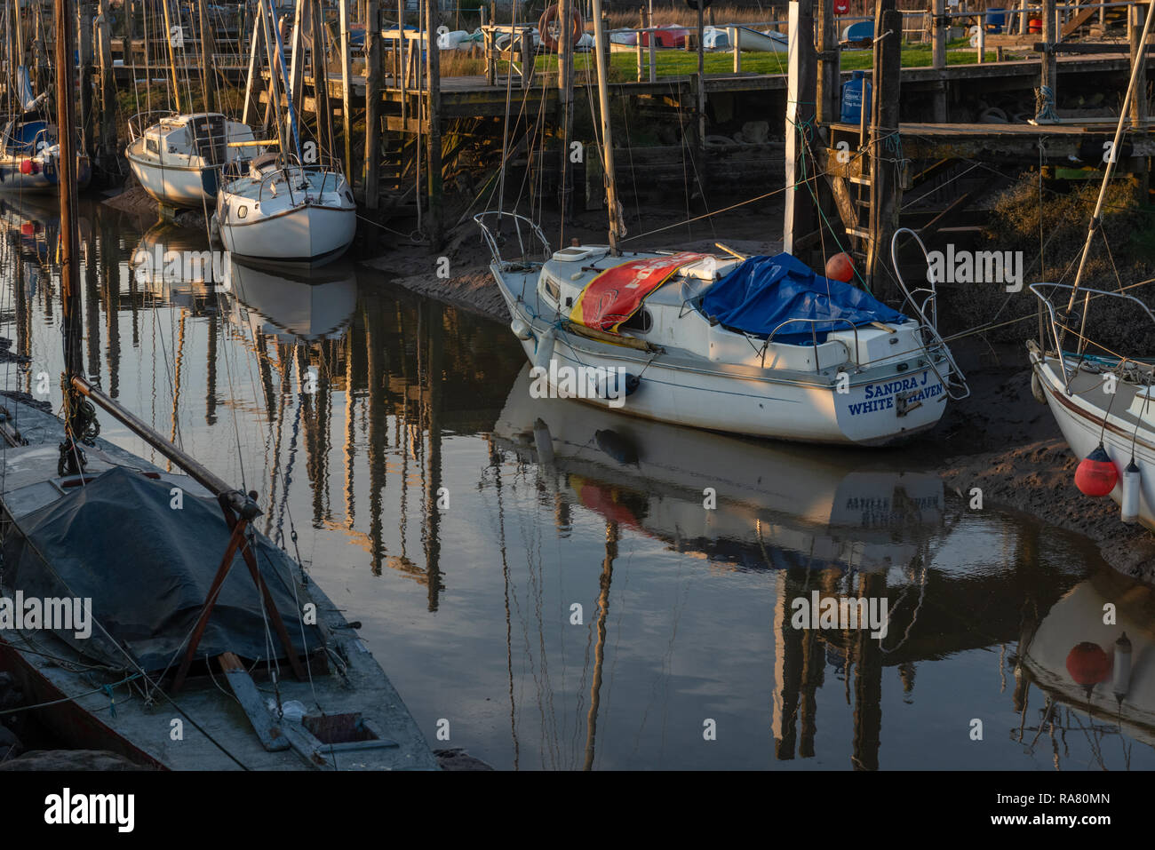 Wardleys Creek sul fiume Wyre vicino Hambleton Lancashire Foto Stock
