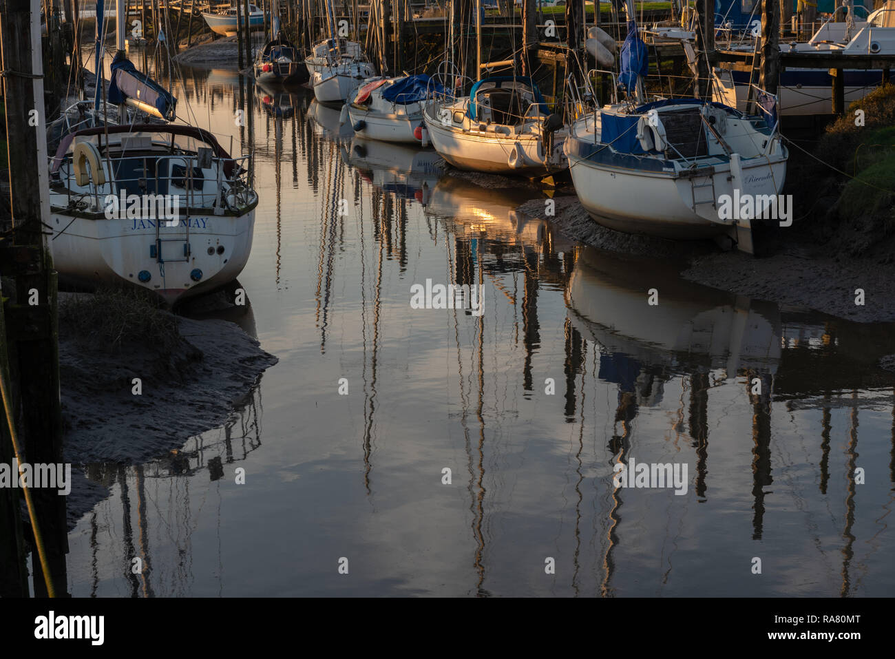 Wardleys Creek sul fiume Wyre vicino Hambleton Lancashire Foto Stock