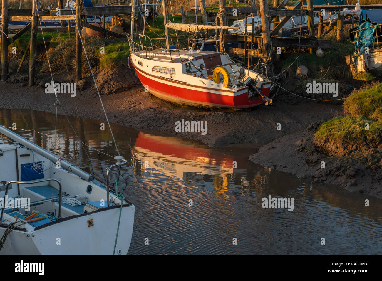 Wardleys Creek sul fiume Wyre vicino Hambleton Lancashire Foto Stock