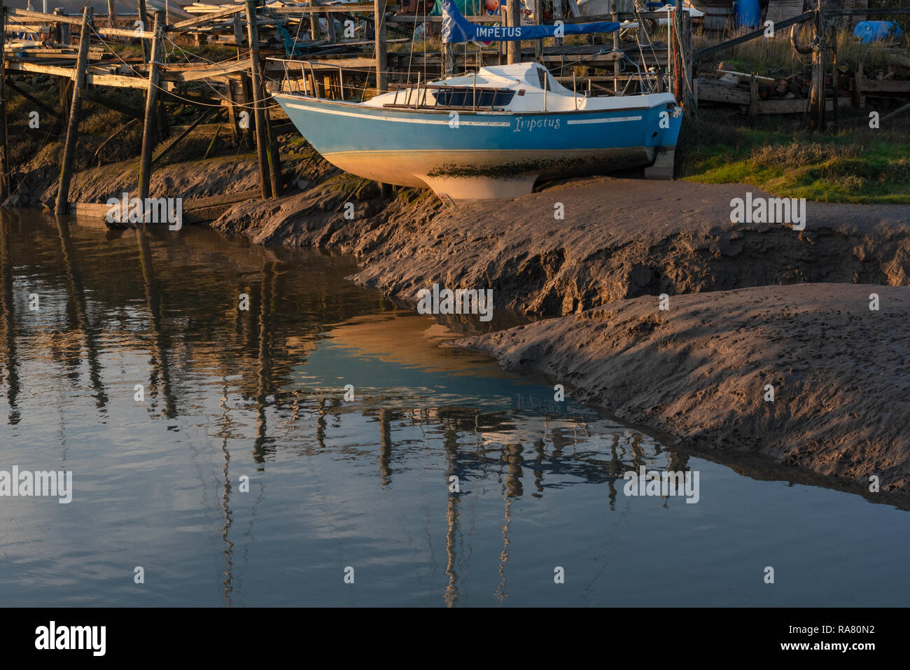 Wardleys Creek sul fiume Wyre vicino Hambleton Lancashire Foto Stock