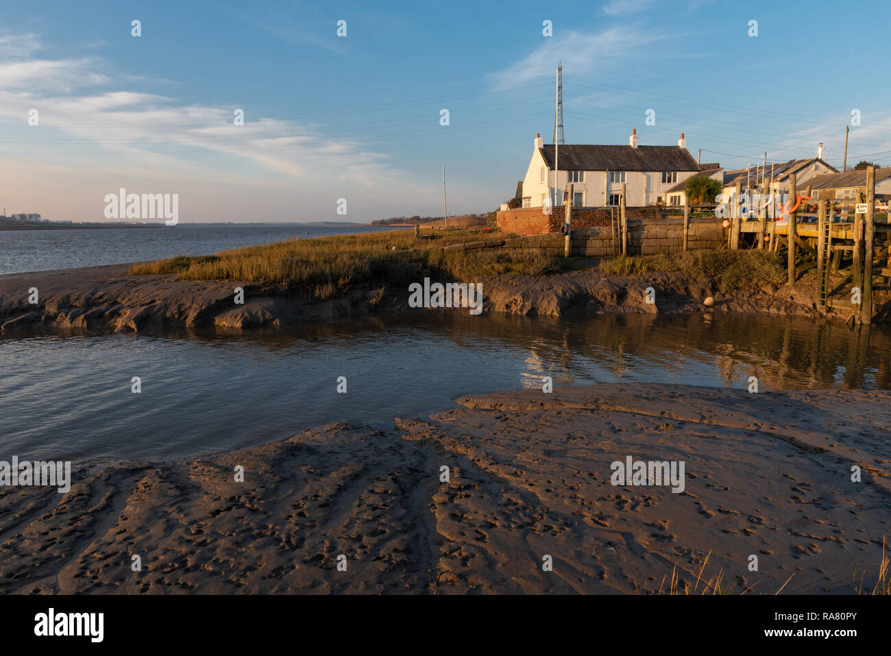 Wardleys Creek sul fiume Wyre vicino Hambleton Lancashire Foto Stock