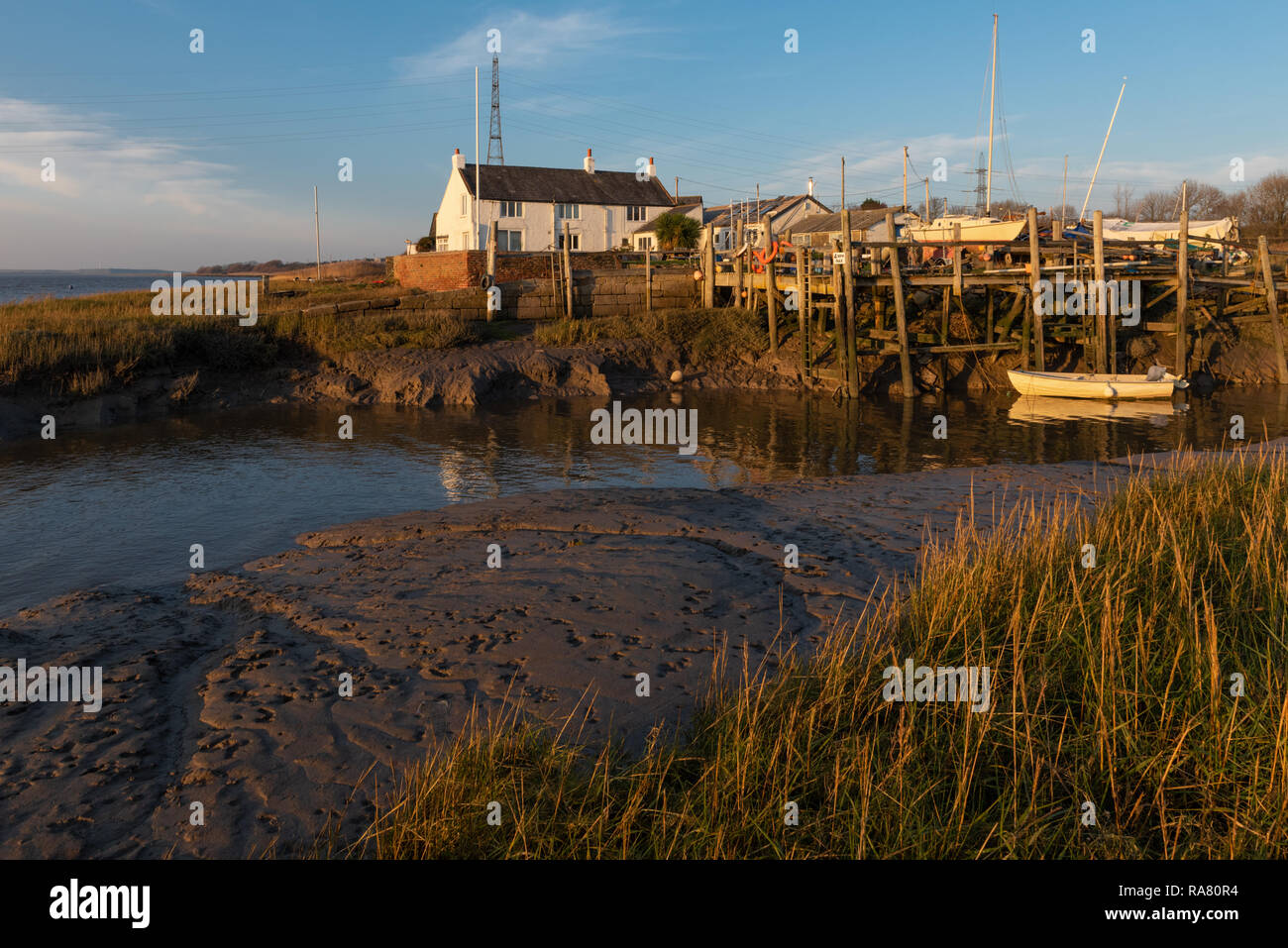 Wardleys Creek sul fiume Wyre vicino Hambleton Lancashire Foto Stock