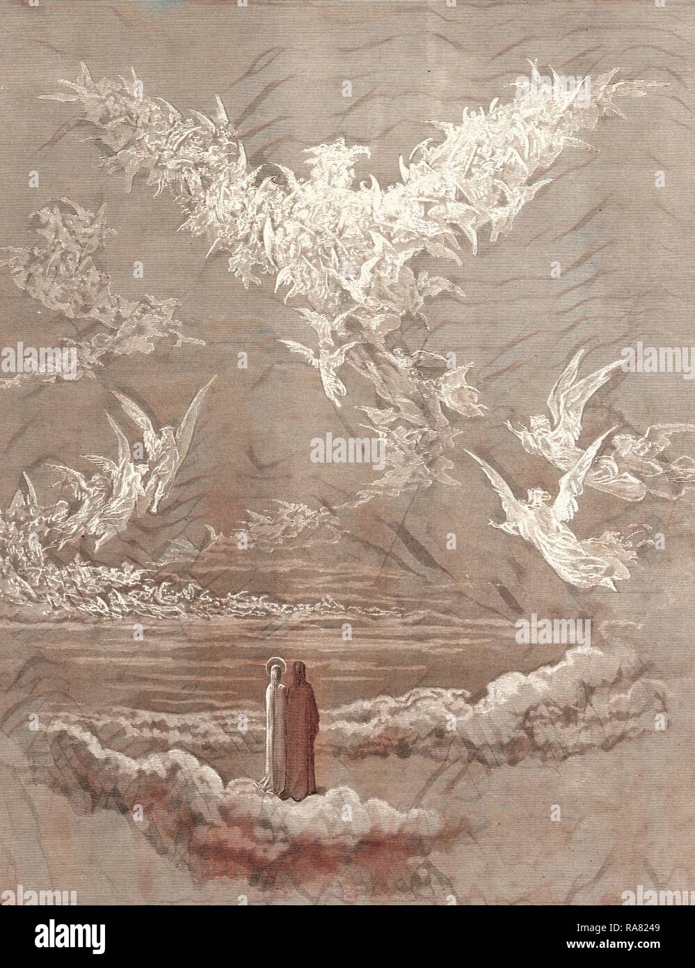 La visione del sesto cielo, da Gustave Doré, 1832 - 1883, francese. Incisione per il Paradiso di Dante, 1870 reinventato Foto Stock