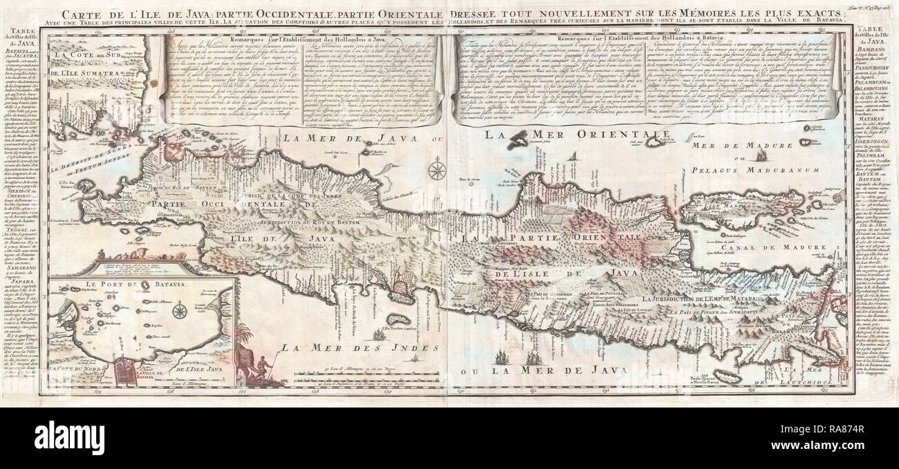 1718, Chatelain Mappa di Java. Reinventato da Gibon. Arte Classica con un tocco di moderno reinventato Foto Stock