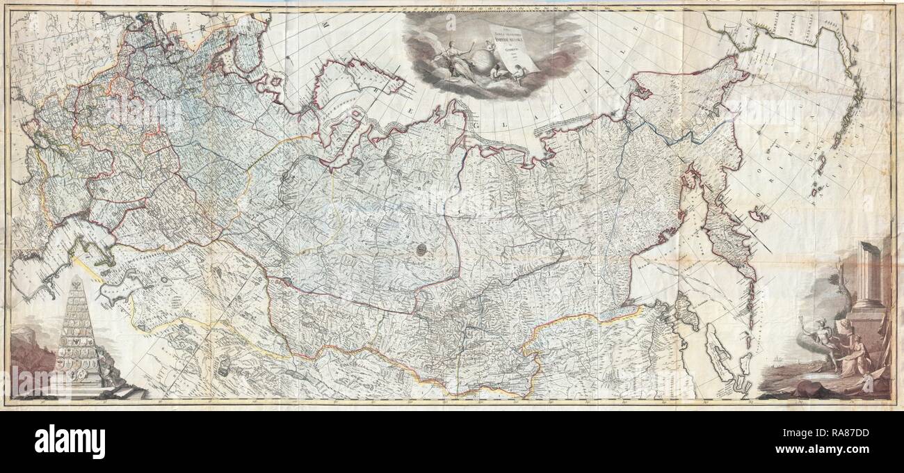 1787, Muro Mappa dell'impero russo. Reinventato da Gibon. Arte Classica con un tocco di moderno reinventato Foto Stock