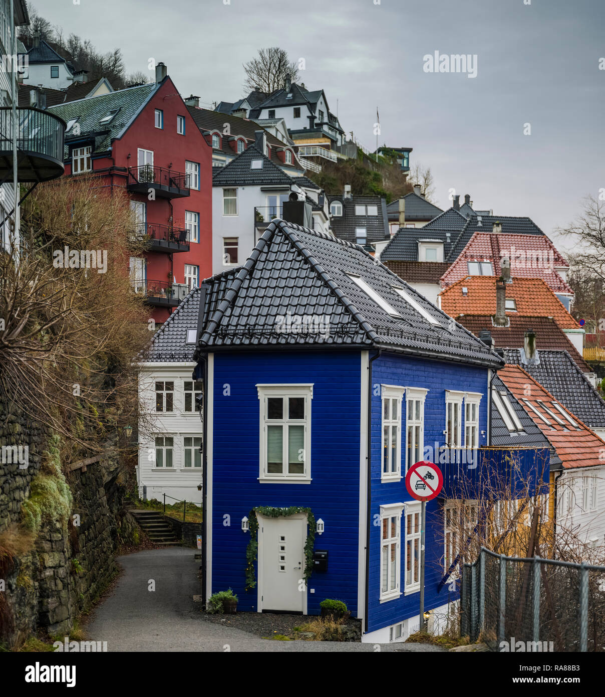 Il Monte Floyen, Bergen, Norvegia. Foto Stock