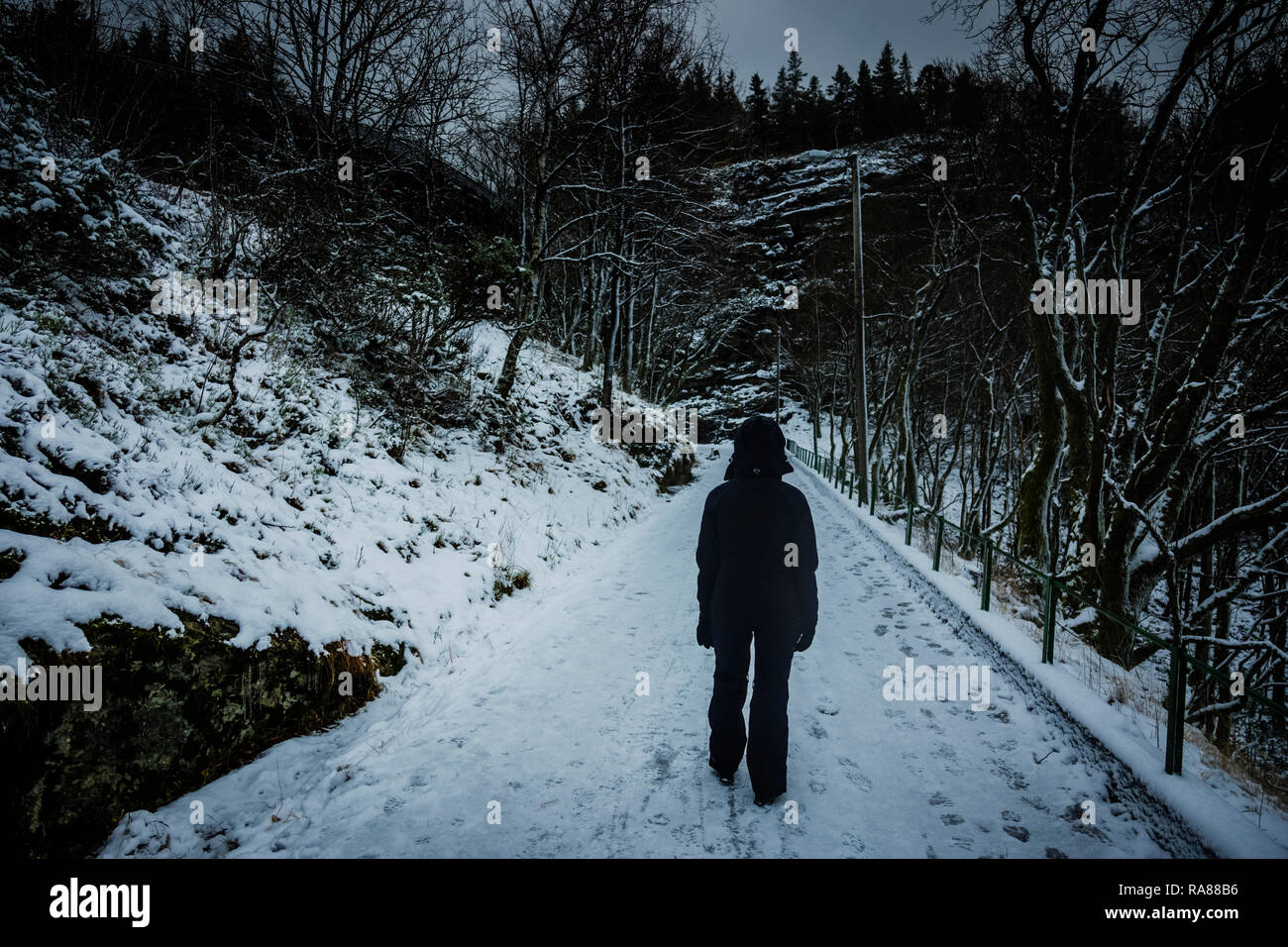 Il Monte Floyen, Bergen, Norvegia. Foto Stock
