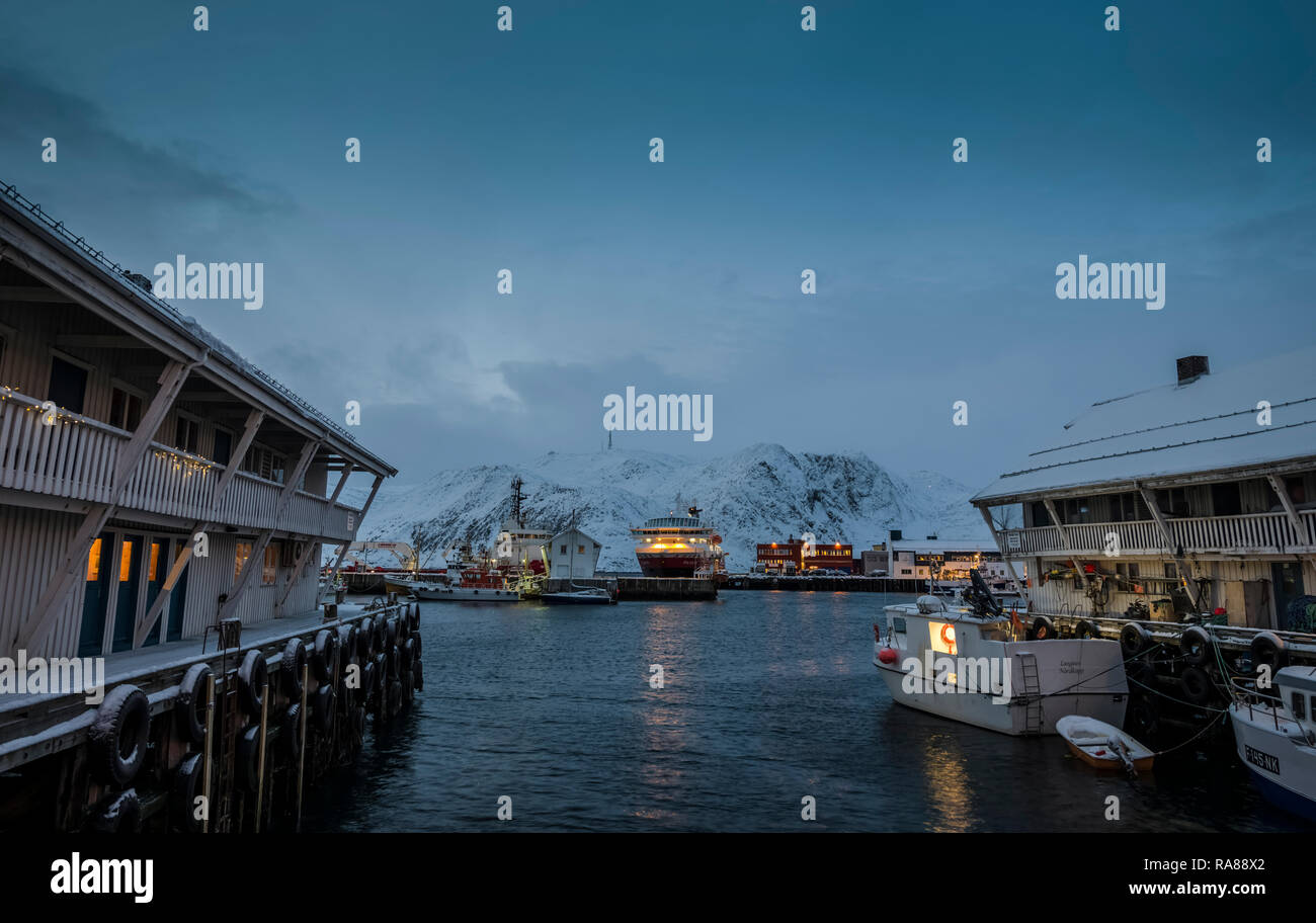 A bordo della costiera Hurtigruten vaporizzatore, Norvegia. Foto Stock