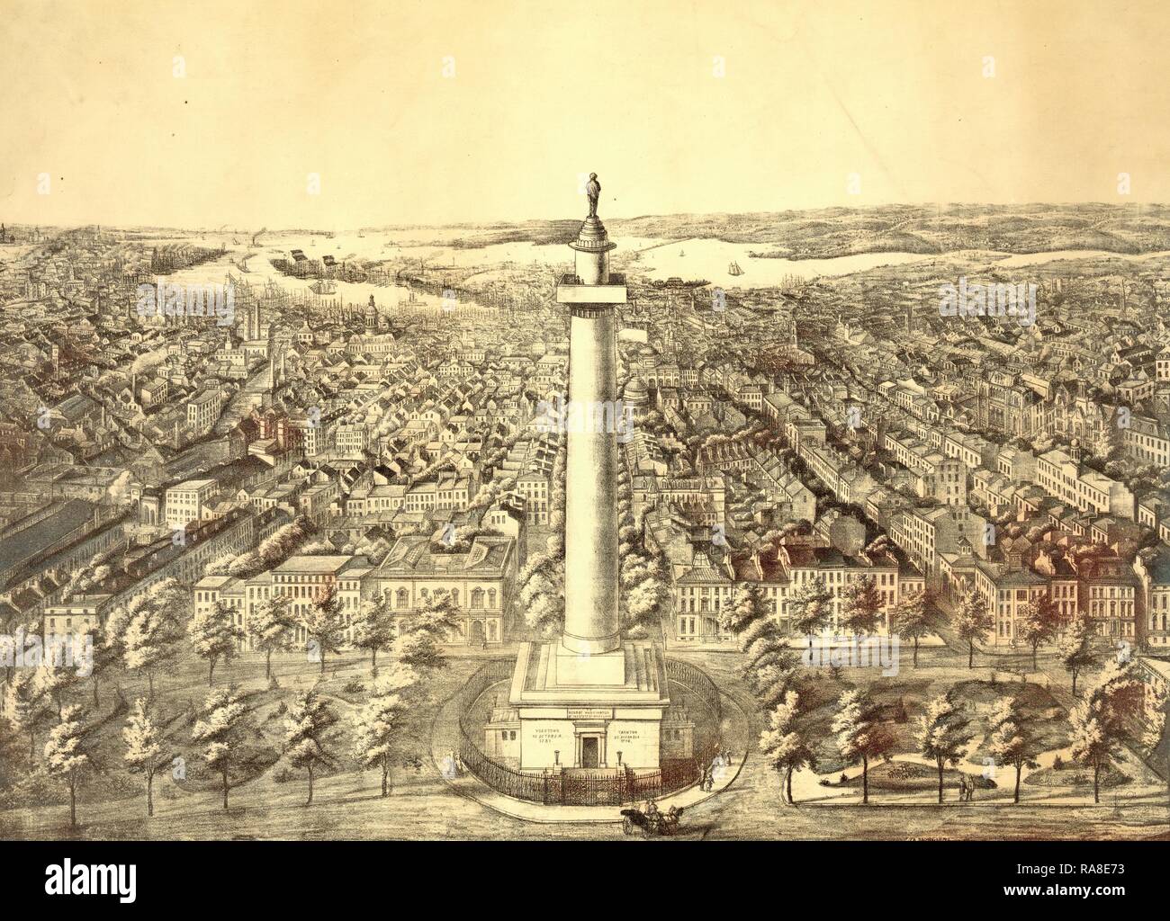 La città di Città di Baltimore, Md. nel 1880 vista dal monumento di Washington guardando verso sud A. Sachse & Co. Lithographers, noi reinventato Foto Stock