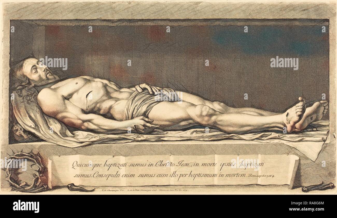 Nicolas de Plattemontagne dopo Philippe de Champaigne (francese, 1631 - 1706), il Corpo di Cristo, 1654, incisione su reinventato Foto Stock