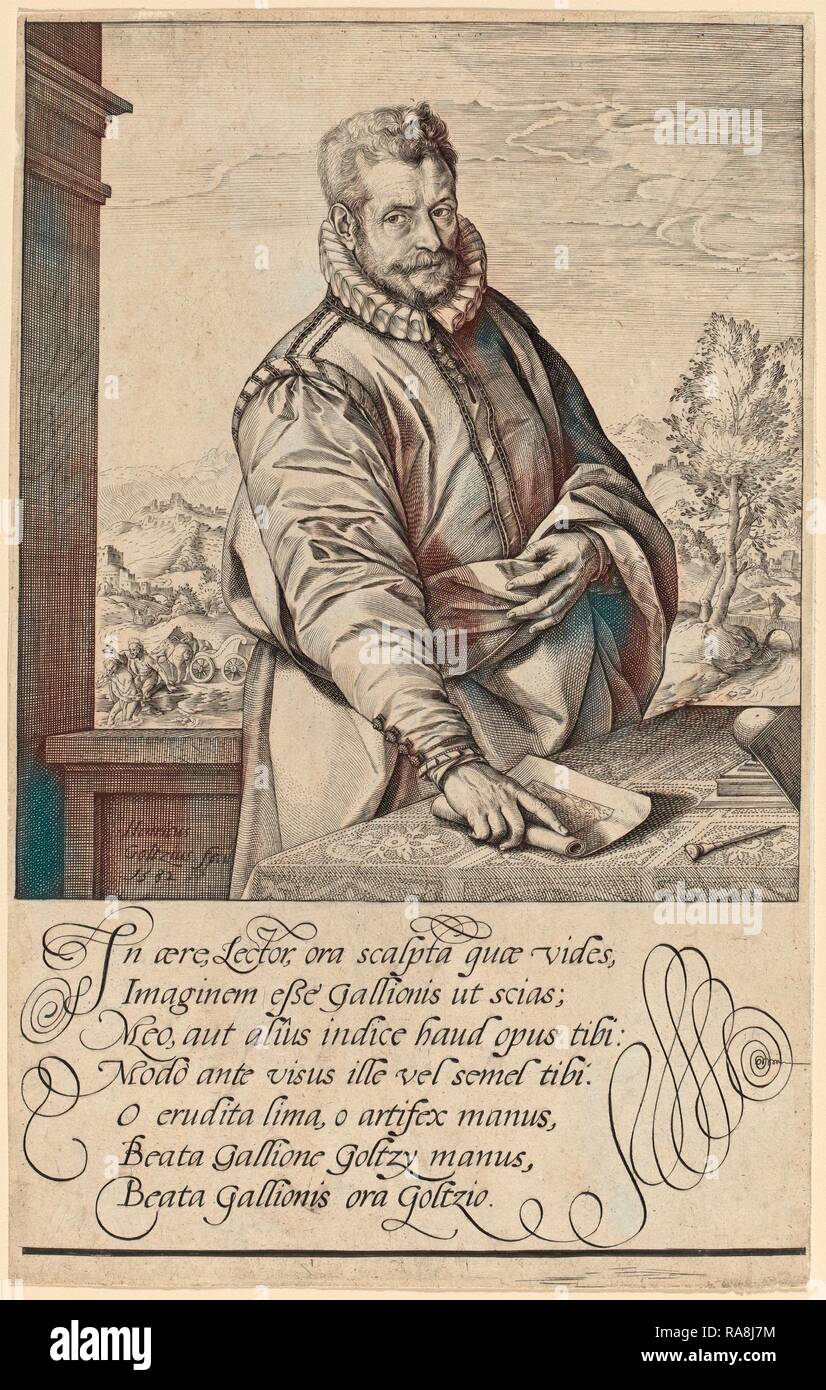 Hendrik Goltzius (Olandese, 1558 - 1617), Philip Galle, 1582, incisioni su carta vergata. Reinventato da Gibon. Arte Classica reinventato Foto Stock