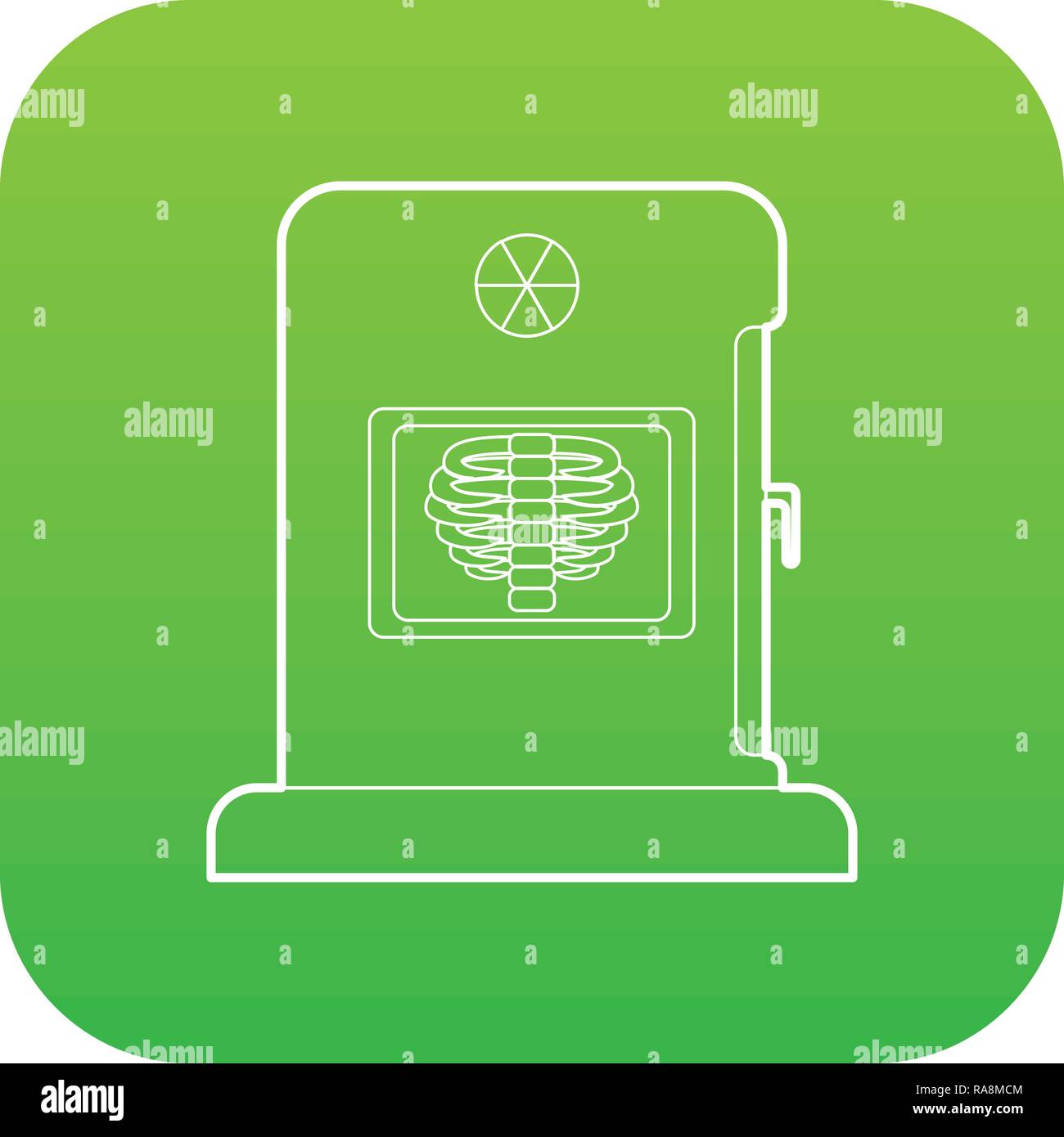 Apparecchi a raggi X, icona Vettore verde Illustrazione Vettoriale