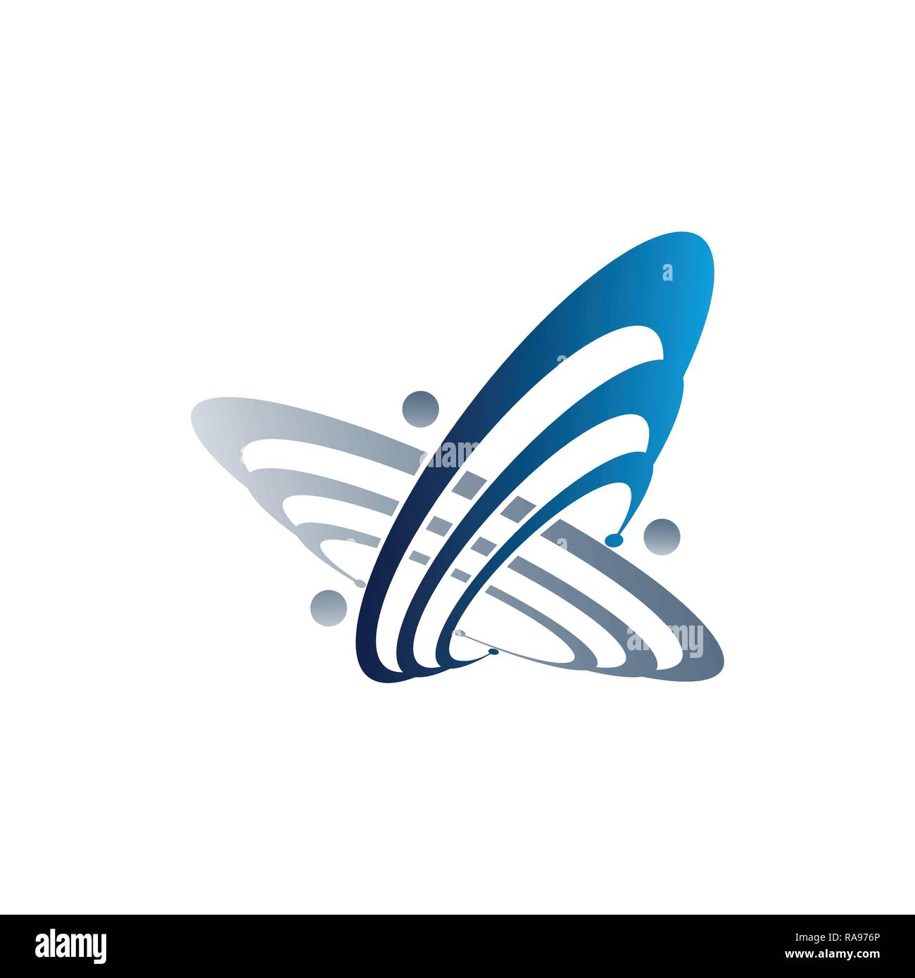 Vector pianeta orbita e logo. Fushion logo. Logo del satellite. Cosmos logo. Pianeta miglior logo. Pianeta concetto logo. Illustrazione Vettoriale